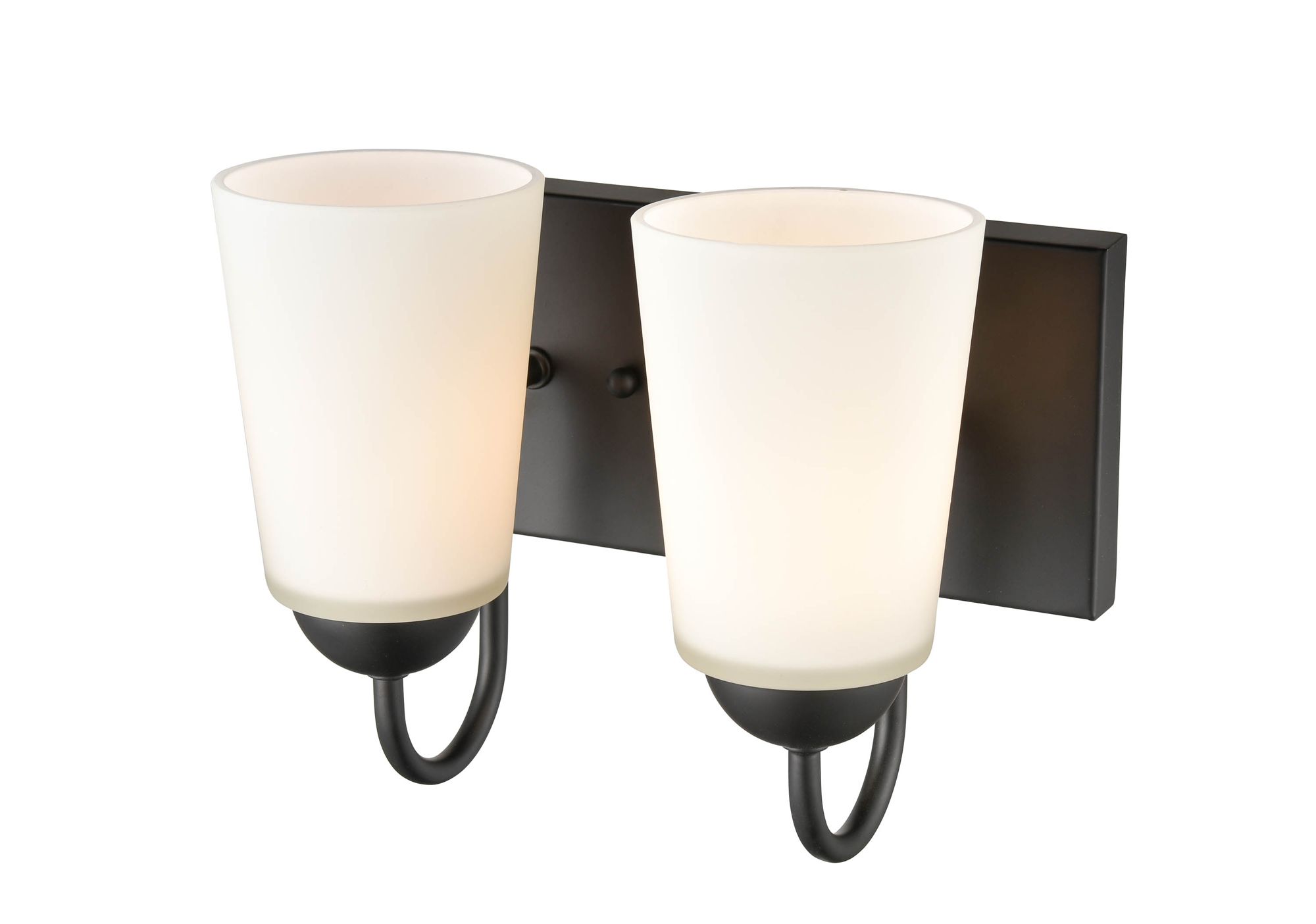 Image 3 Millennium Ivey Lake 2-Light 10" Matte Black Vanity Light with Glass Shade more views