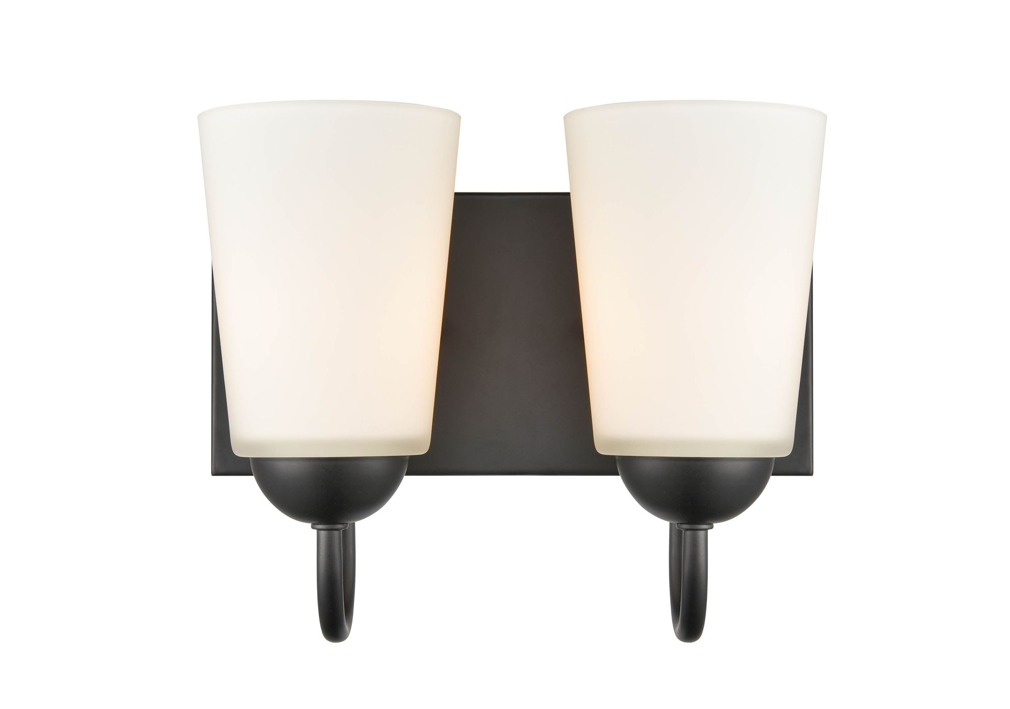Image 4 Millennium Ivey Lake 2-Light 10" Matte Black Vanity Light with Glass Shade more views