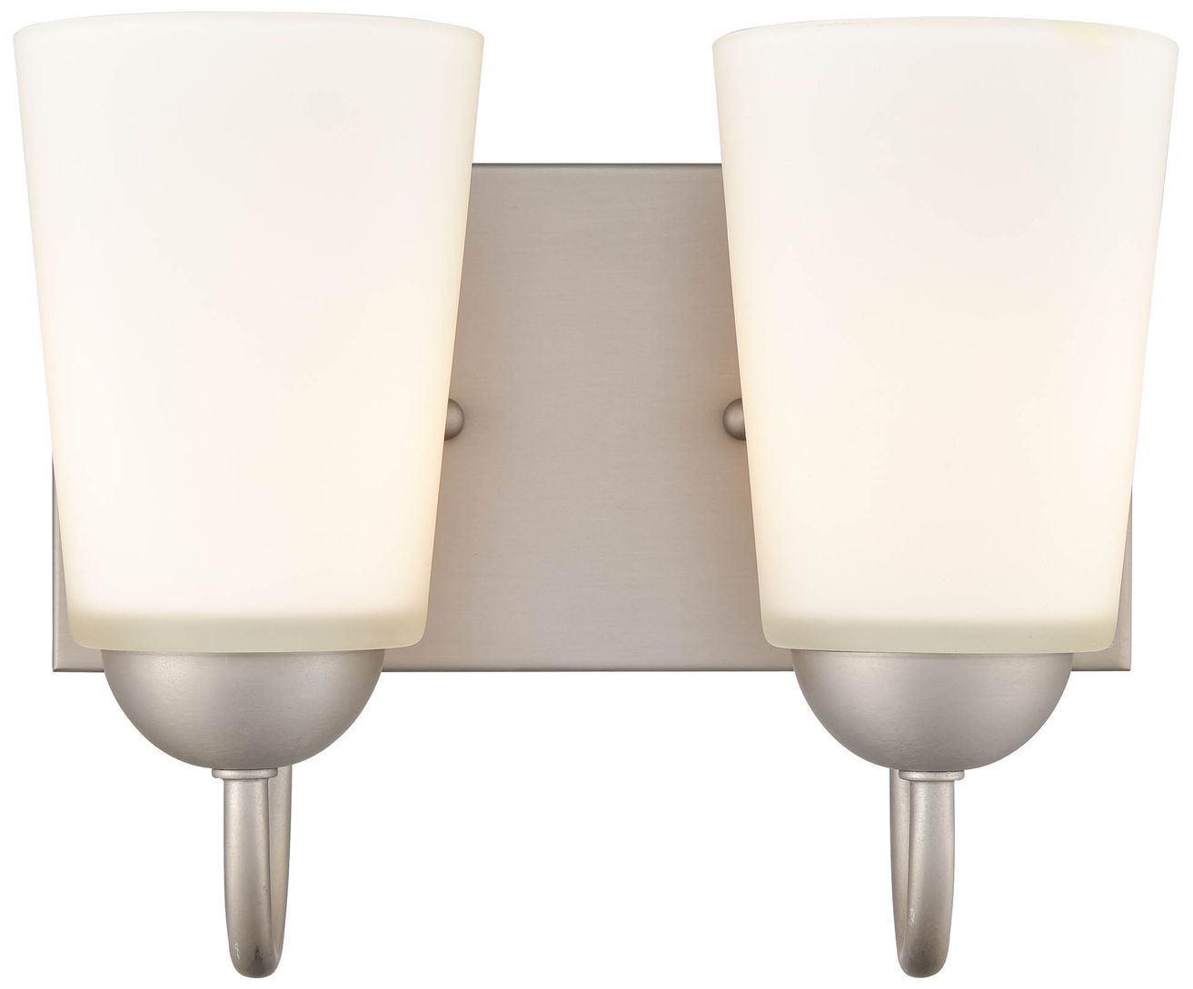 Millennium Ivey Lake 2-Light 10" Satin Nickel Vanity Light with Glass Shade