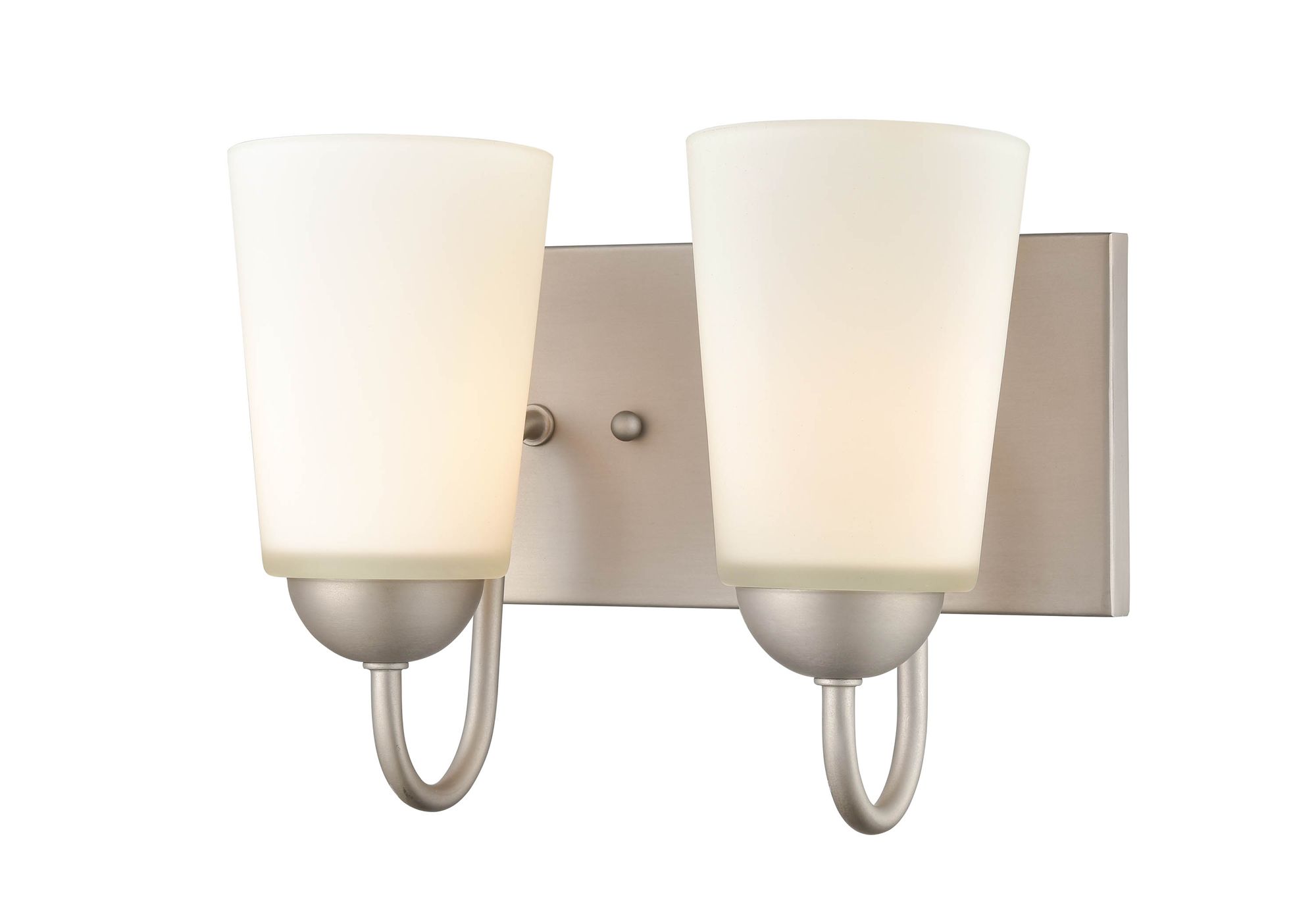 Image 2 Millennium Ivey Lake 2-Light 10" Satin Nickel Vanity Light with Glass Shade more views
