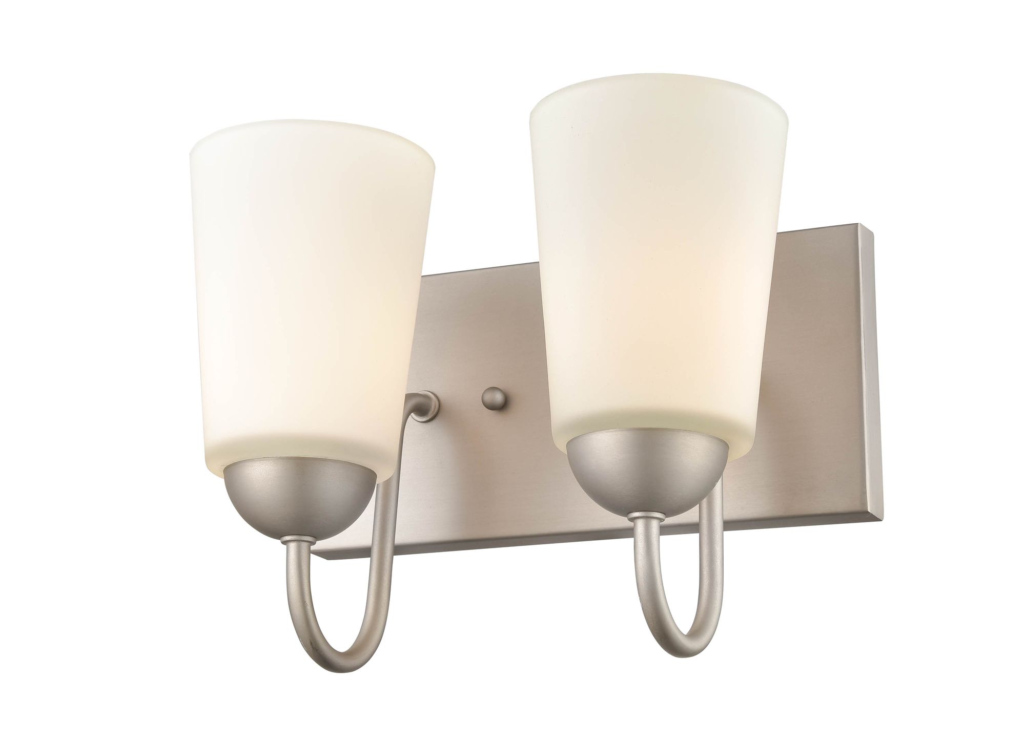 Image 3 Millennium Ivey Lake 2-Light 10" Satin Nickel Vanity Light with Glass Shade more views