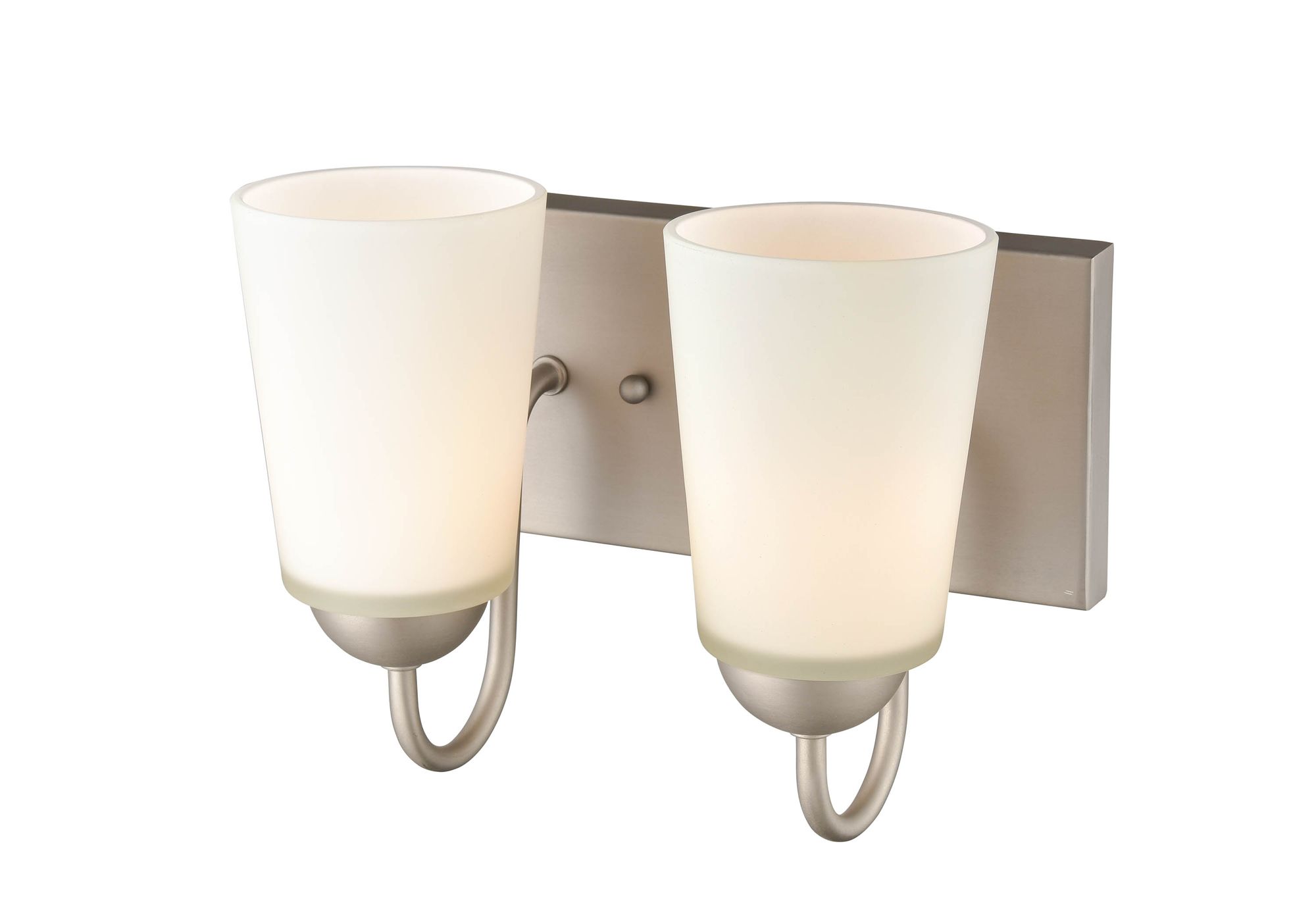 Image 4 Millennium Ivey Lake 2-Light 10" Satin Nickel Vanity Light with Glass Shade more views
