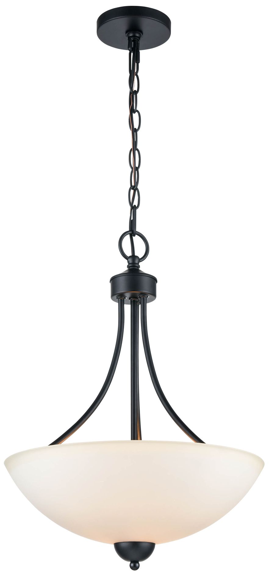 Millennium Ivey Lake 2-Light 15" Matte Black Pendant with Glass Shade