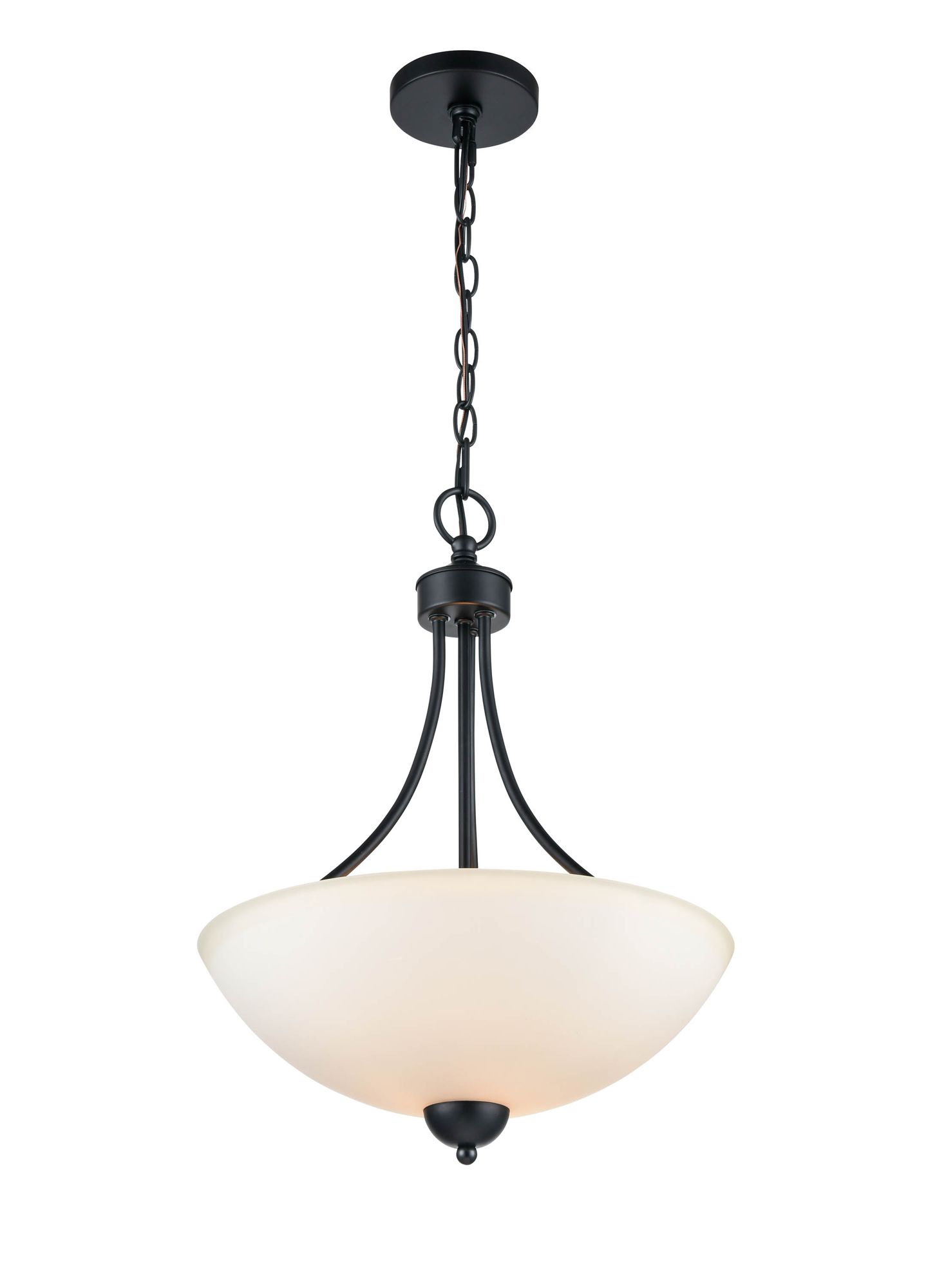 Image 2 Millennium Ivey Lake 2-Light 15" Matte Black Pendant with Glass Shade more views