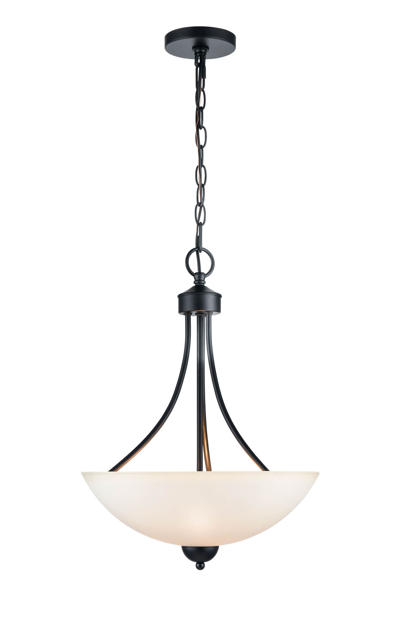 Image 3 Millennium Ivey Lake 2-Light 15" Matte Black Pendant with Glass Shade more views