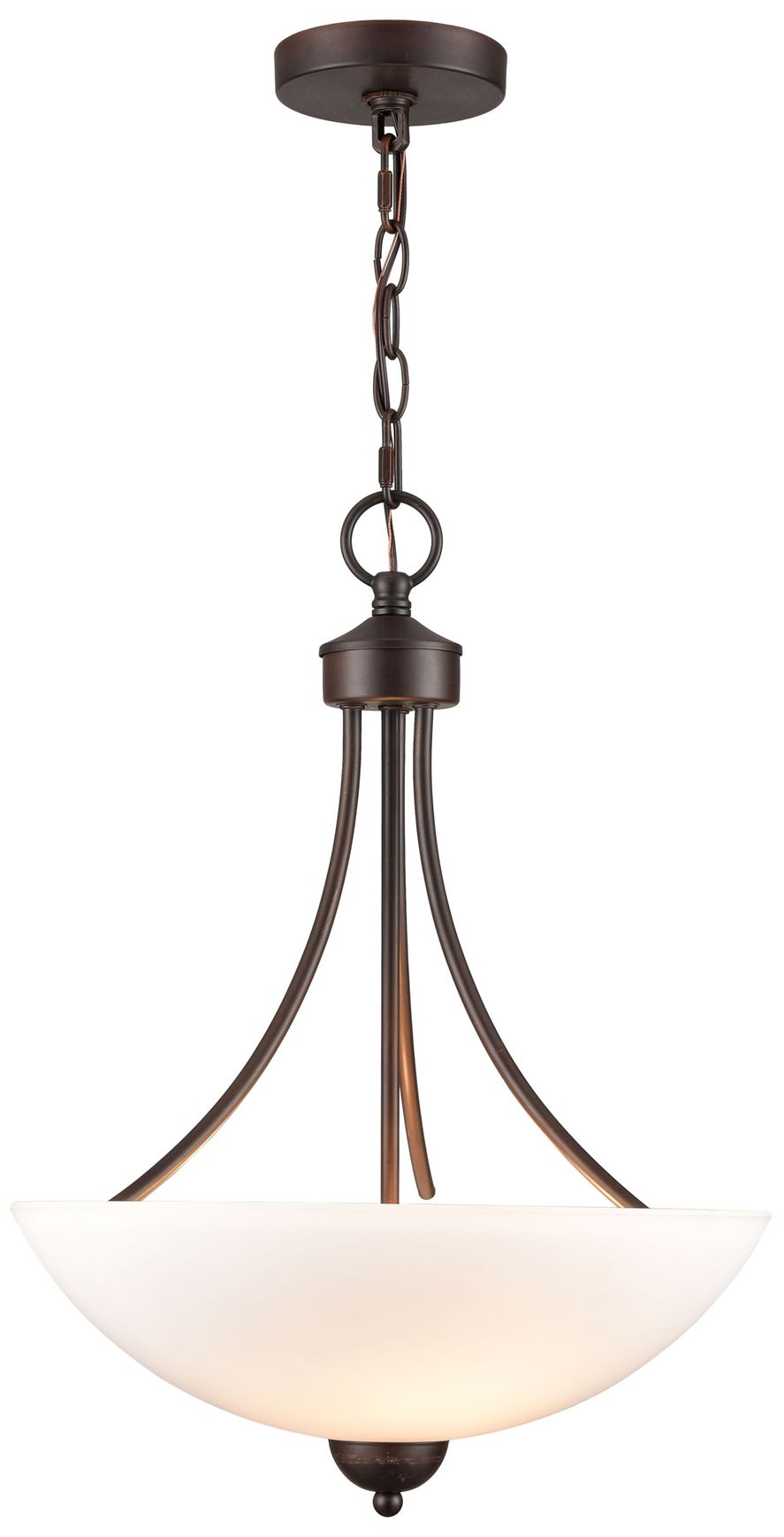 Millennium Ivey Lake 2-Light 15" Rubbed Bronze Pendant with Glass Shade