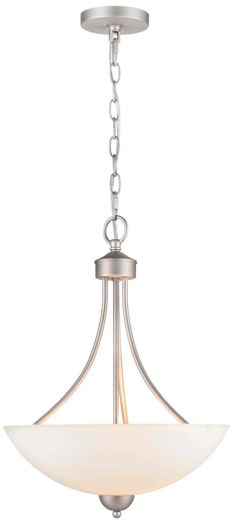 Millennium Ivey Lake 2-Light 15" Satin Nickel Pendant with Glass Shade