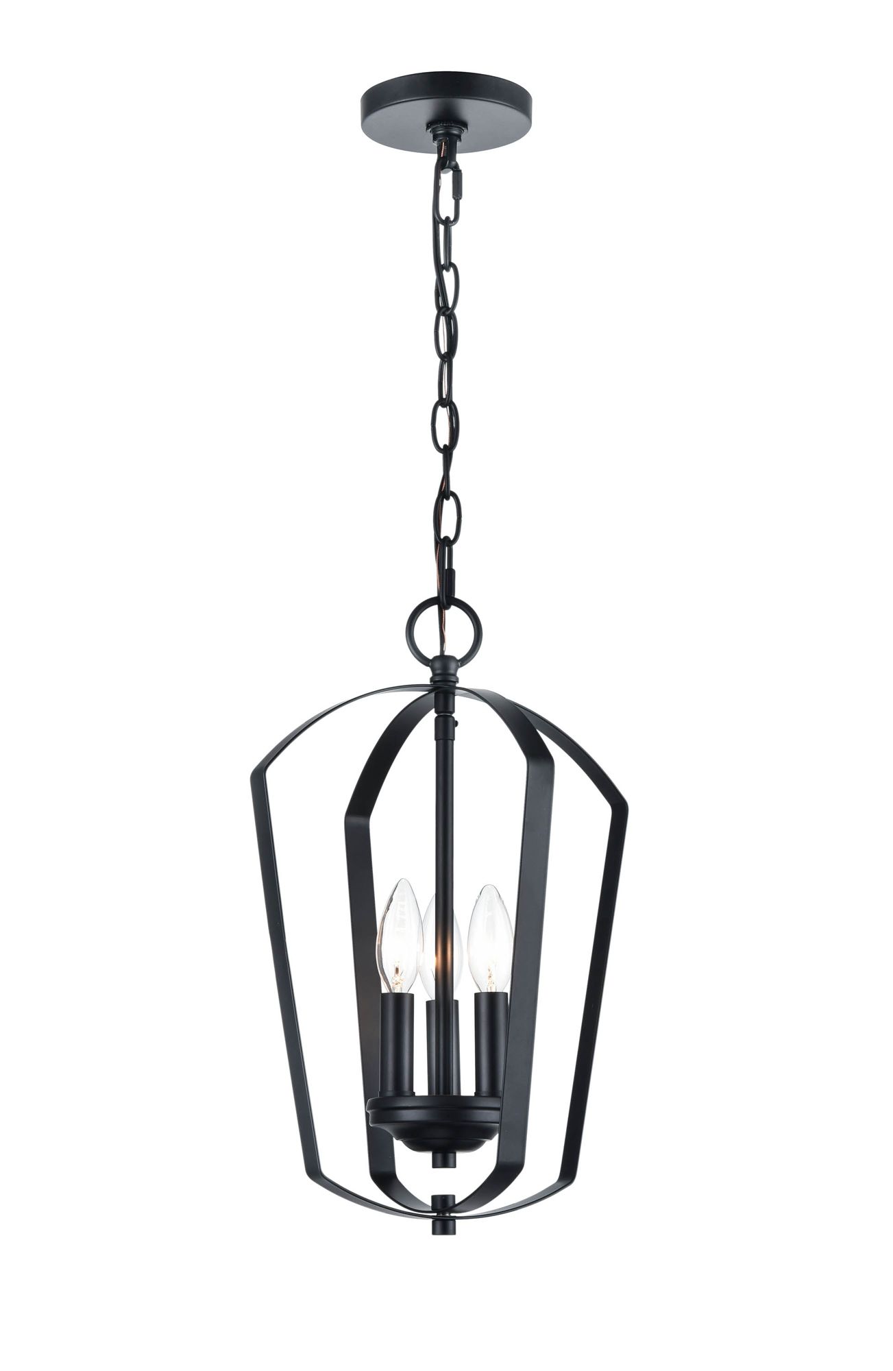 Image 3 Millennium Ivey Lake 3-Light 11" Matte Black Pendant with Glass Shade more views