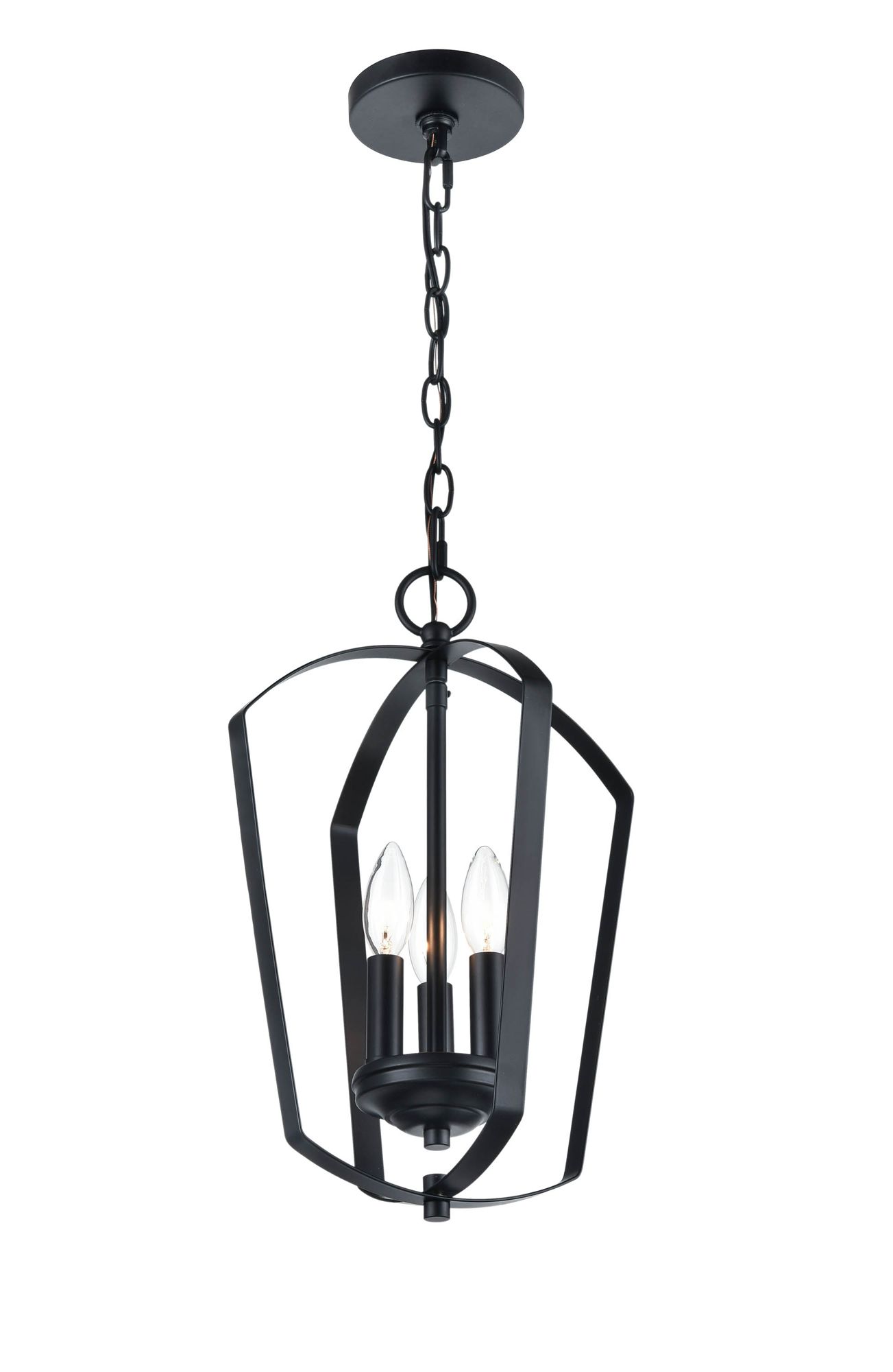 Image 4 Millennium Ivey Lake 3-Light 11" Matte Black Pendant with Glass Shade more views