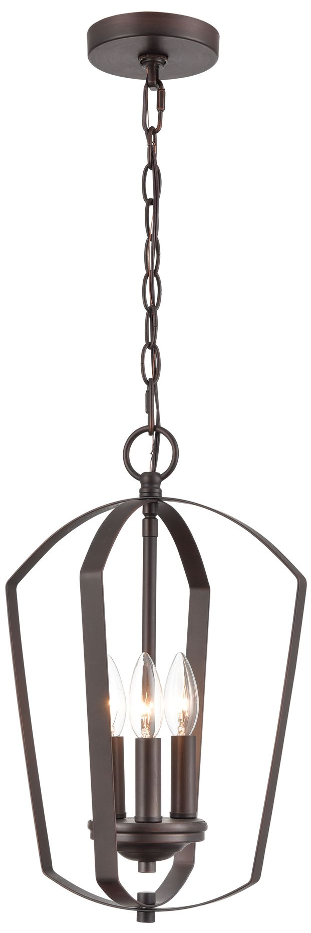 Millennium Ivey Lake 3-Light 11" Rubbed Bronze Pendant with Glass Shade