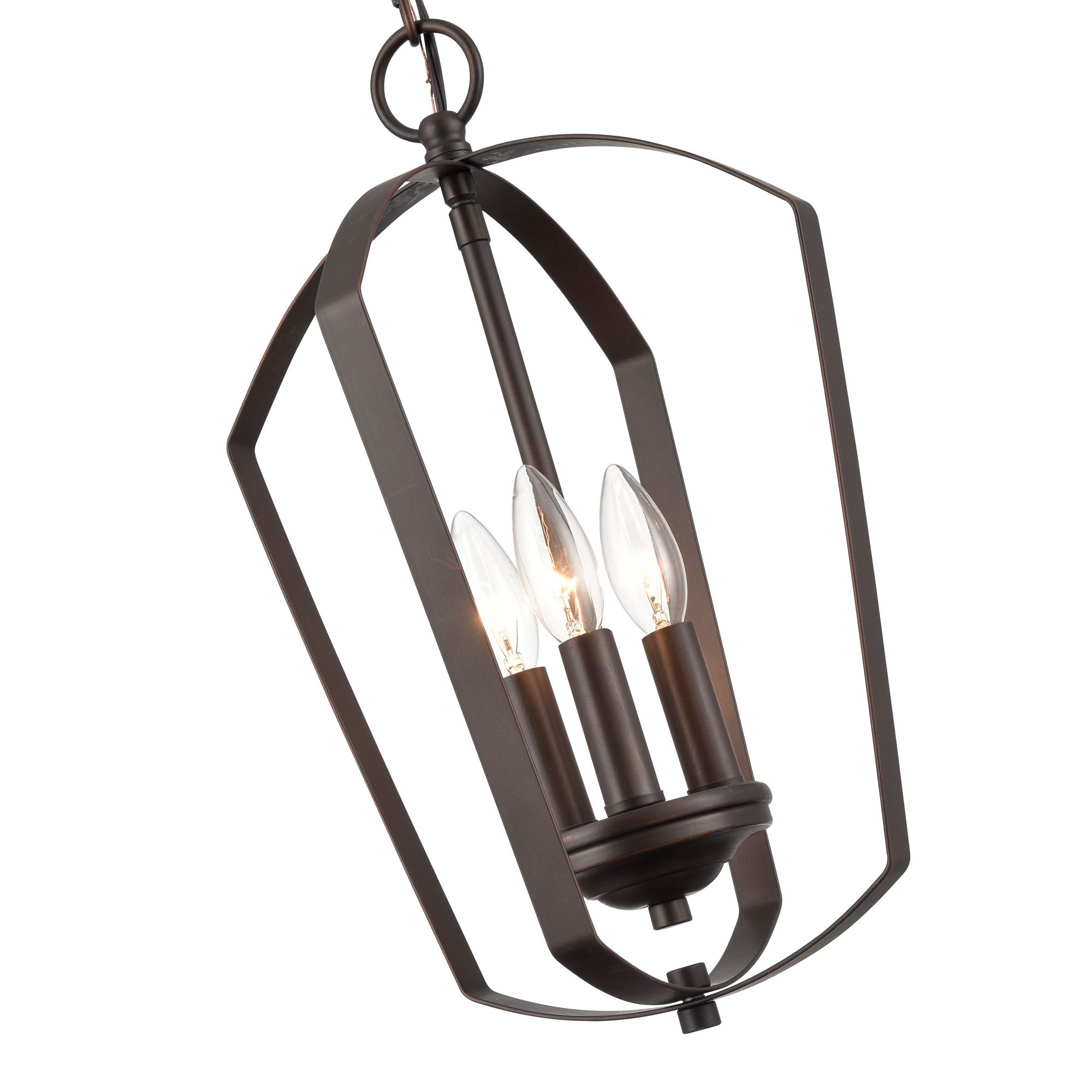 Image 3 Millennium Ivey Lake 3-Light 11" Rubbed Bronze Pendant with Glass Shade more views