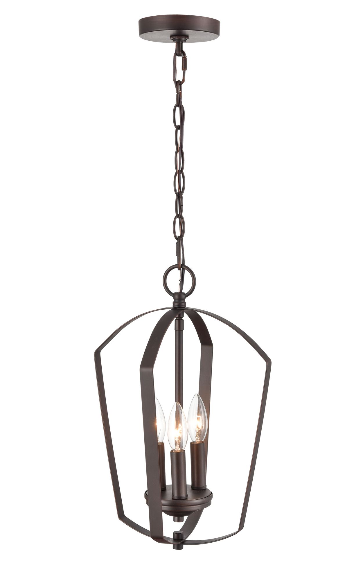 Image 4 Millennium Ivey Lake 3-Light 11" Rubbed Bronze Pendant with Glass Shade more views