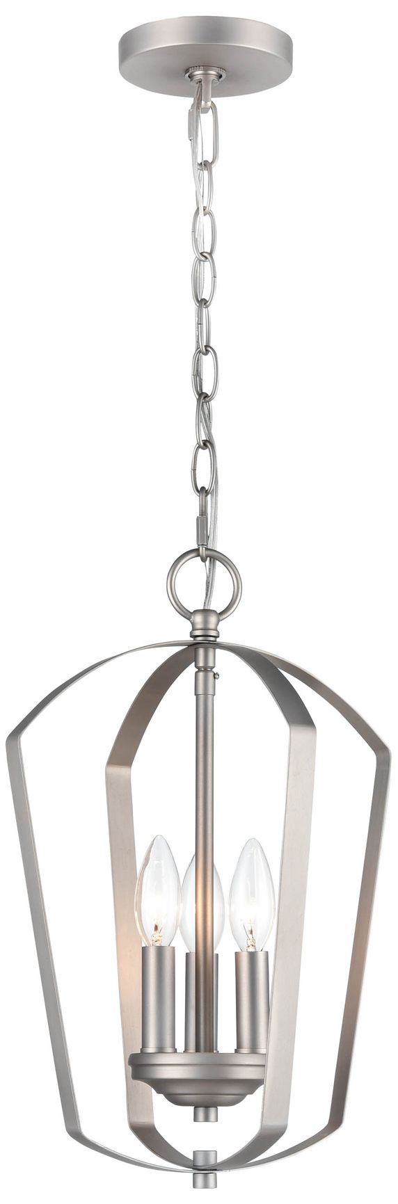 Millennium Ivey Lake 3-Light 11" Satin Nickel Pendant with Glass Shade