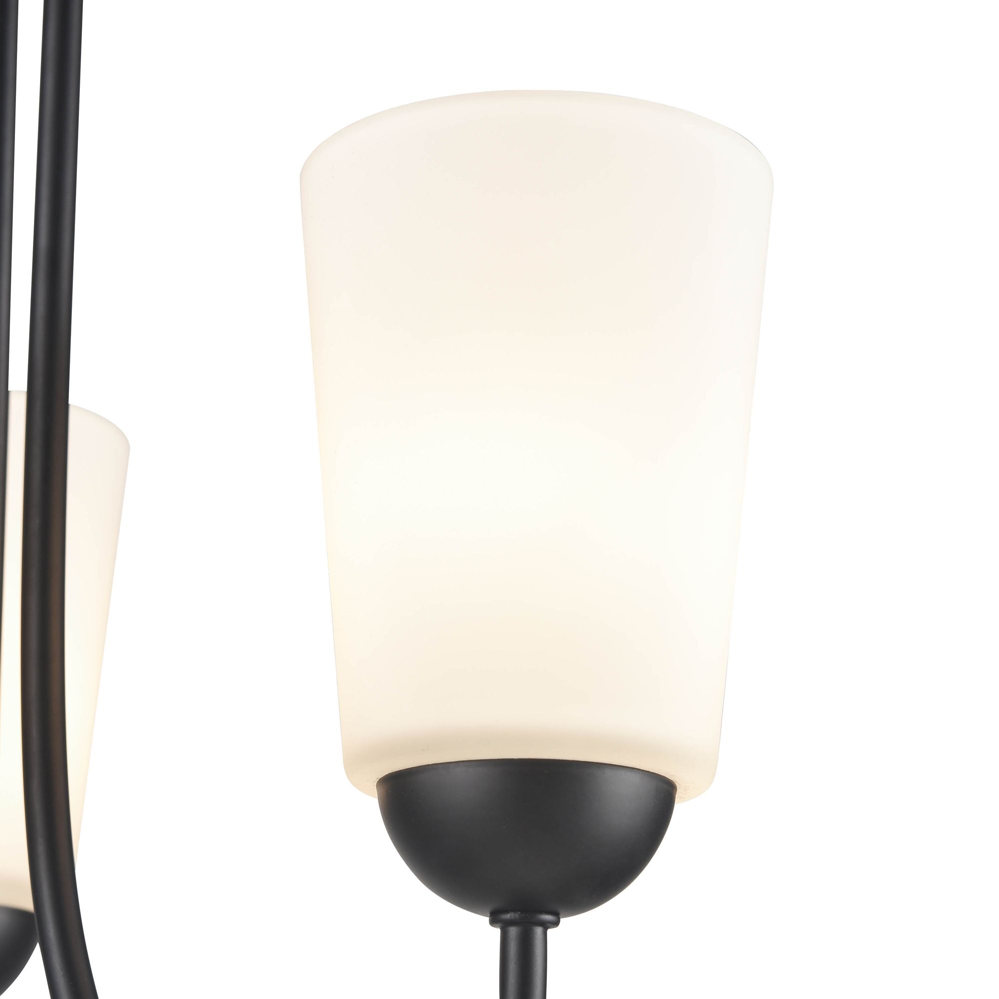Image 4 Millennium Ivey Lake 3-Light 15" Matte Black Chandelier with Glass Shade more views