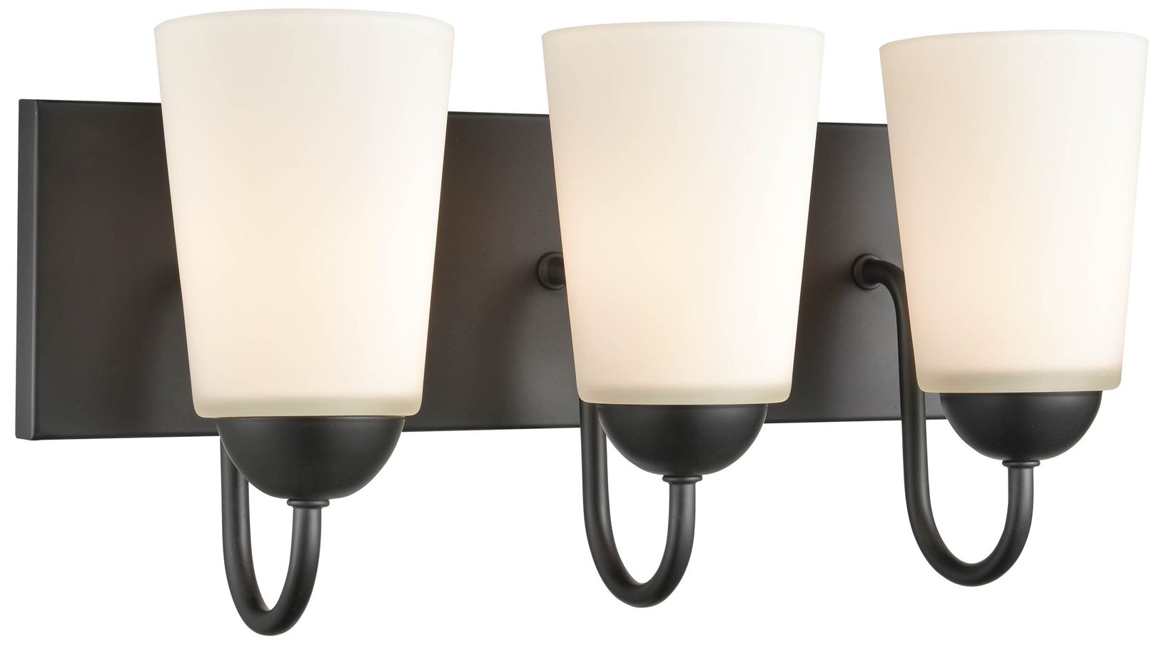 Millennium Ivey Lake 3-Light 16" Matte Black Vanity Light with Glass Shade