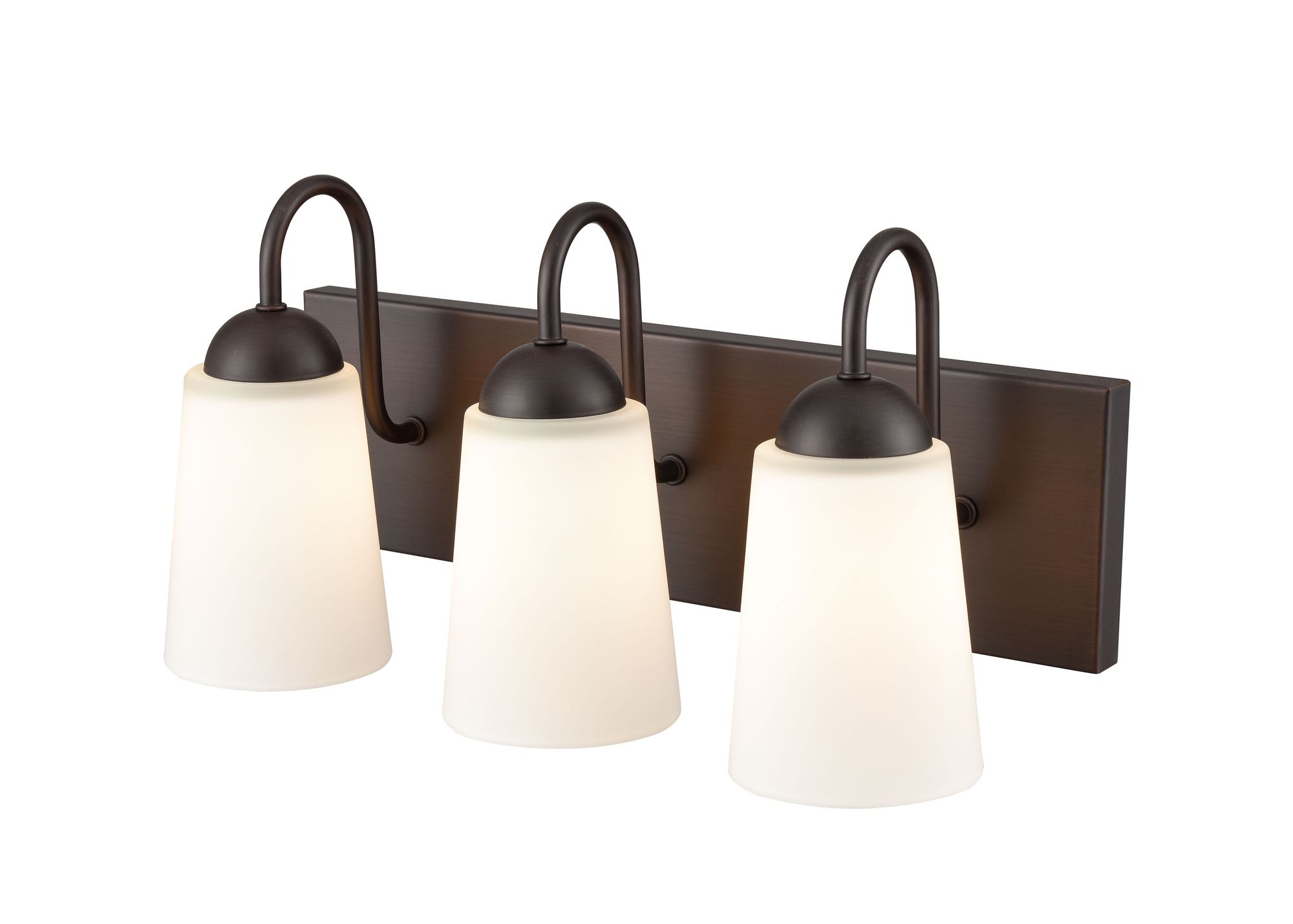 Image 3 Millennium Ivey Lake 3-Light 16" Rubbed Bronze Vanity Light with Shade more views