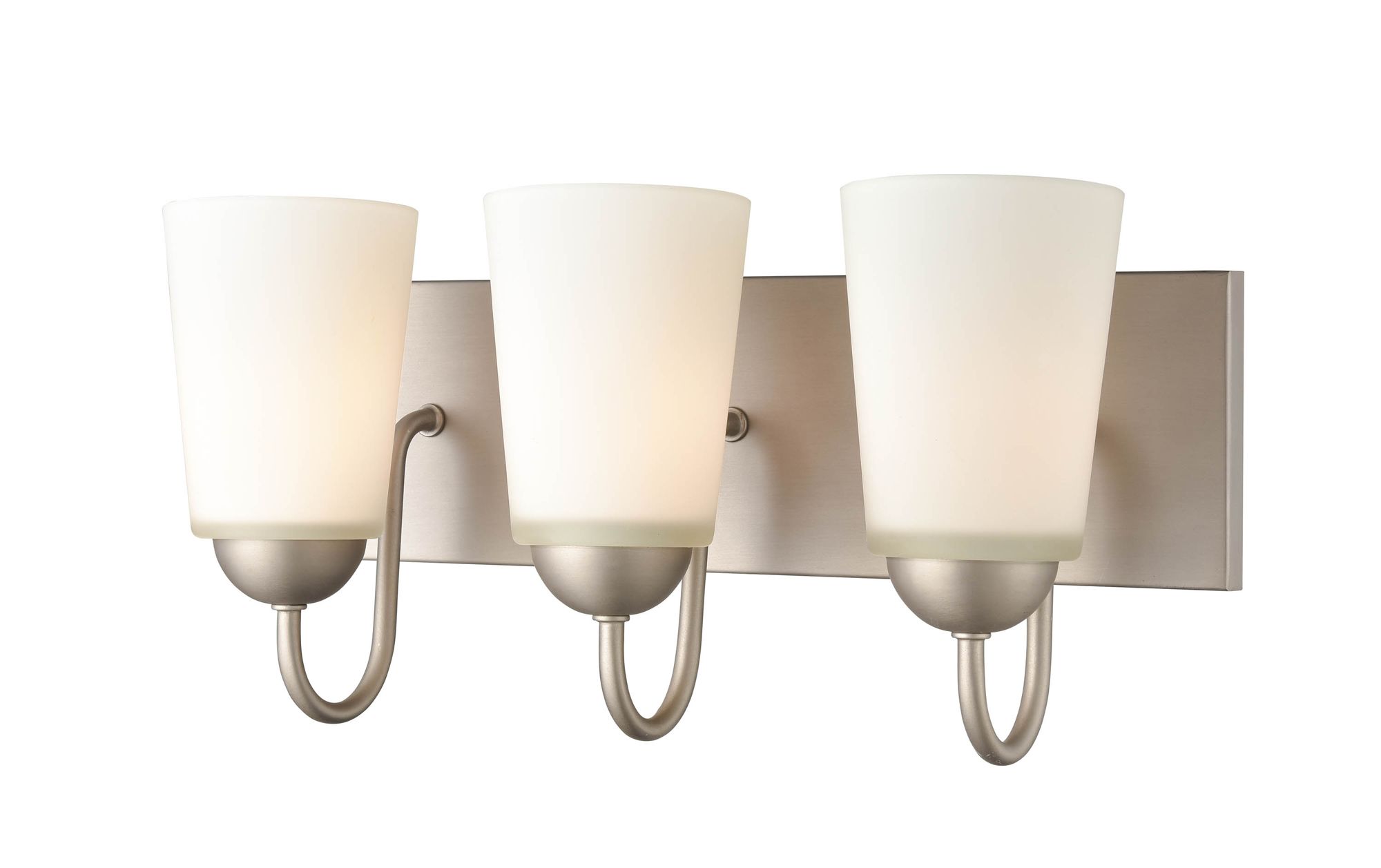 Image 2 Millennium Ivey Lake 3-Light 16" Satin Nickel Vanity Light with Glass Shade more views