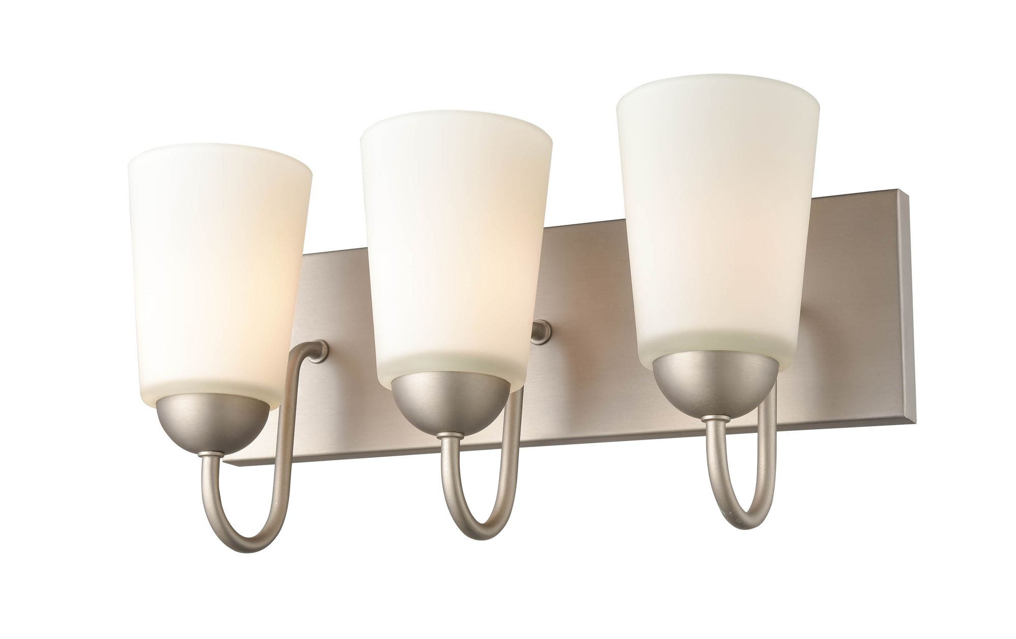 Image 3 Millennium Ivey Lake 3-Light 16" Satin Nickel Vanity Light with Glass Shade more views