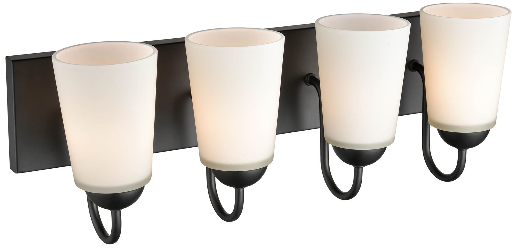 Millennium Ivey Lake 4-Light 21.5" Matte Black Vanity Light with Shade