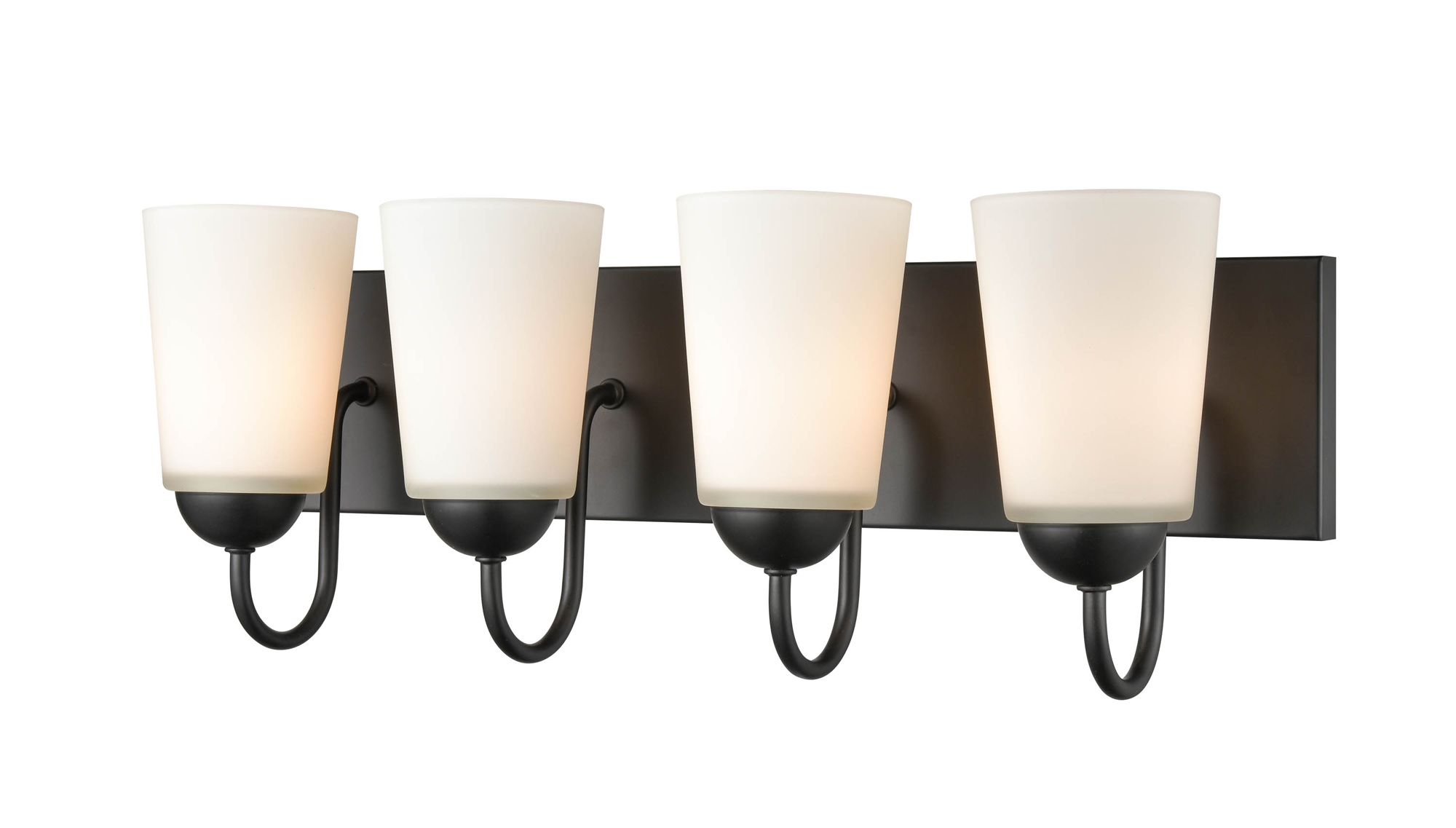 Image 3 Millennium Ivey Lake 4-Light 21.5" Matte Black Vanity Light with Shade more views