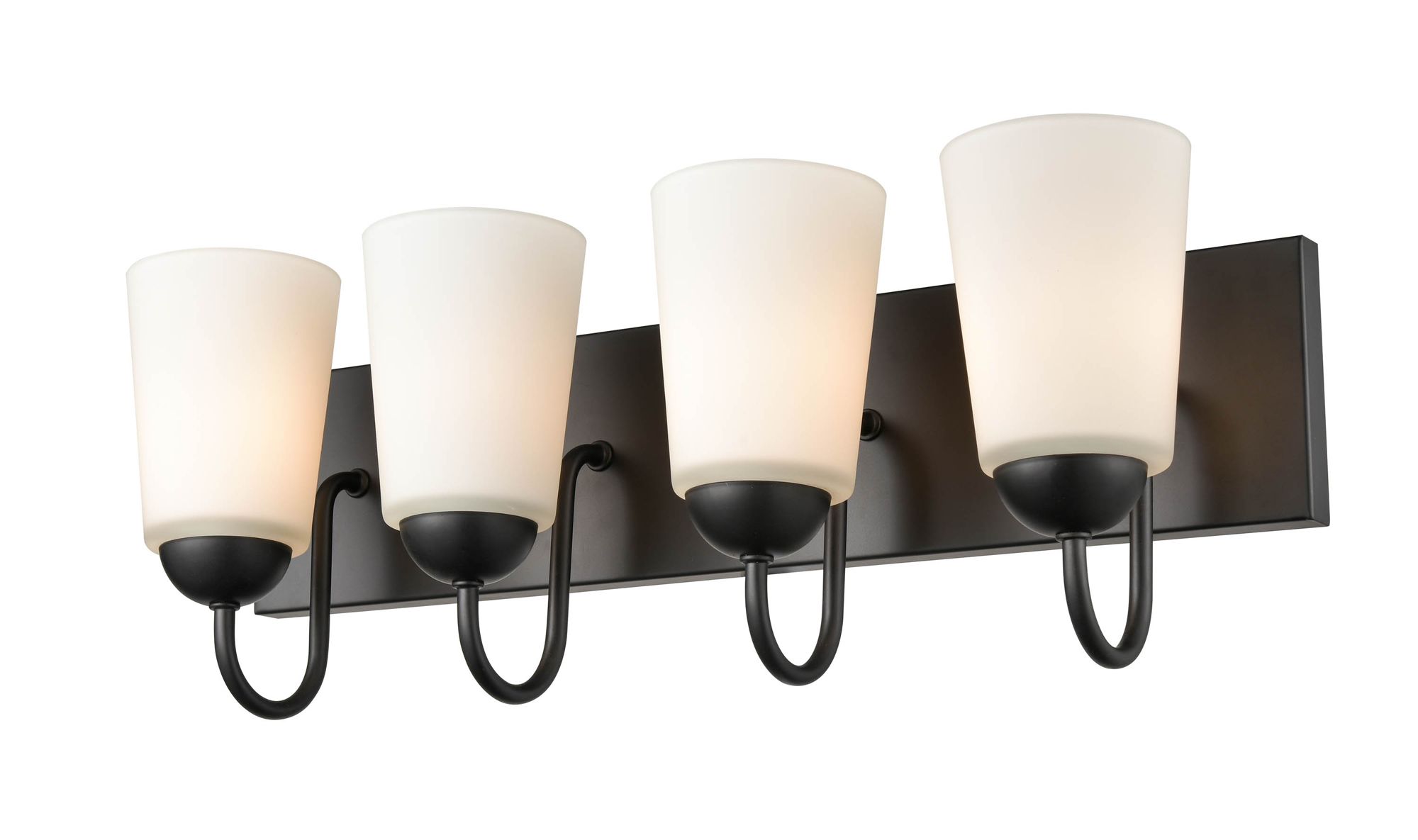 Image 4 Millennium Ivey Lake 4-Light 21.5" Matte Black Vanity Light with Shade more views