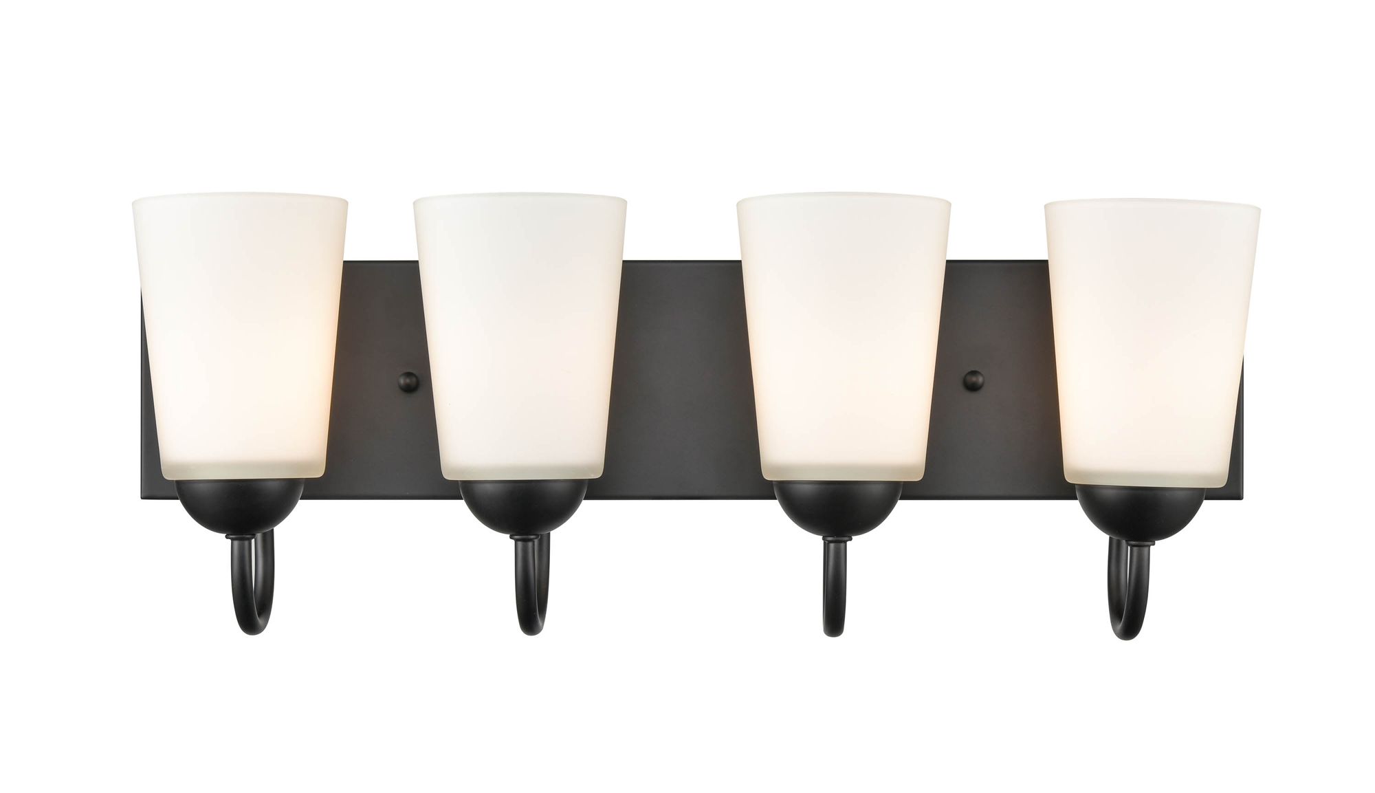 Image 5 Millennium Ivey Lake 4-Light 21.5" Matte Black Vanity Light with Shade more views
