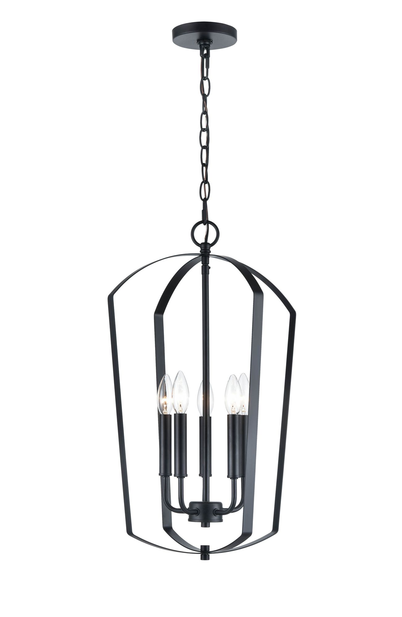 Image 2 Millennium Ivey Lake 5-Light 15.75" Matte Black Pendant with Glass Shade more views