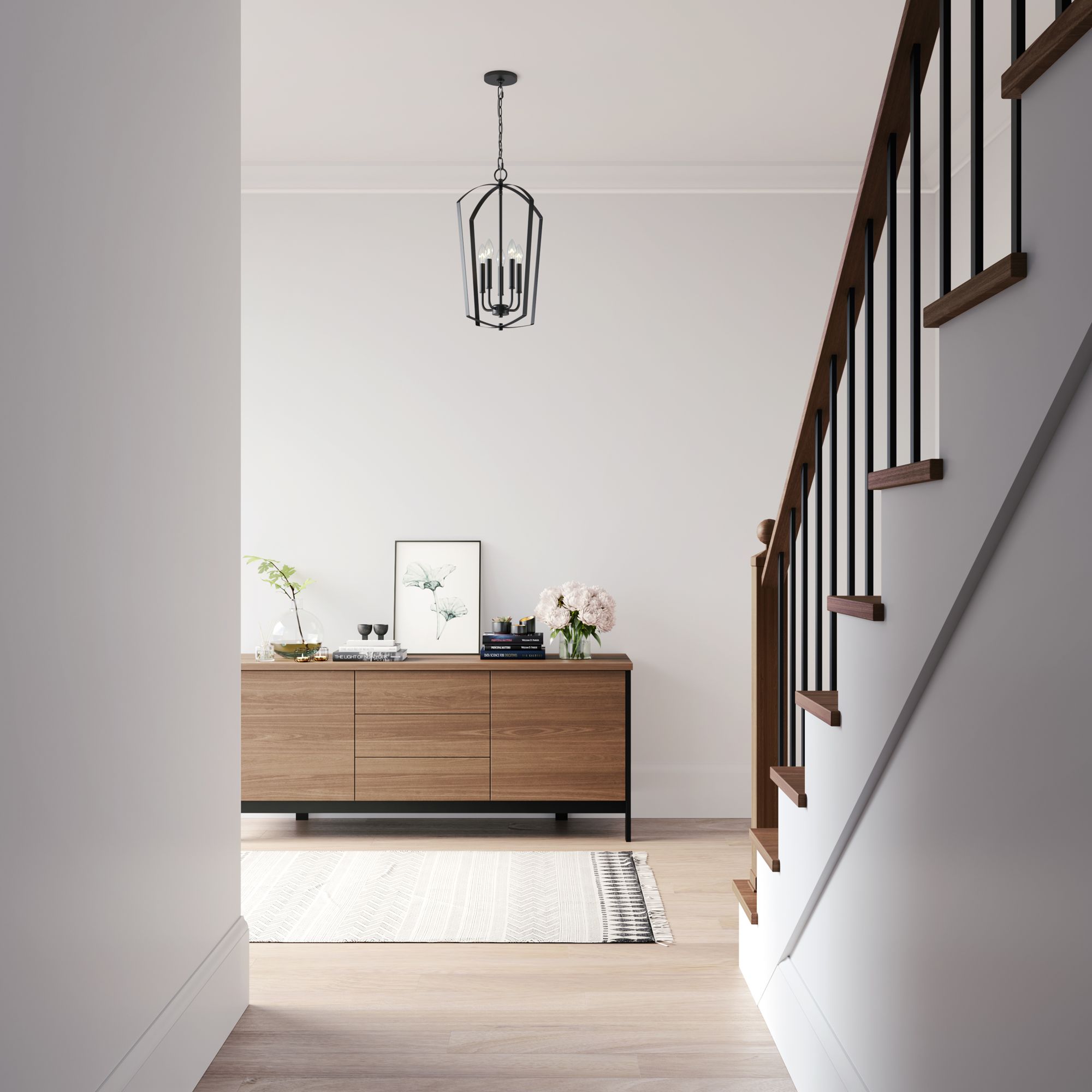 Image 3 Millennium Ivey Lake 5-Light 15.75" Matte Black Pendant with Glass Shade more views