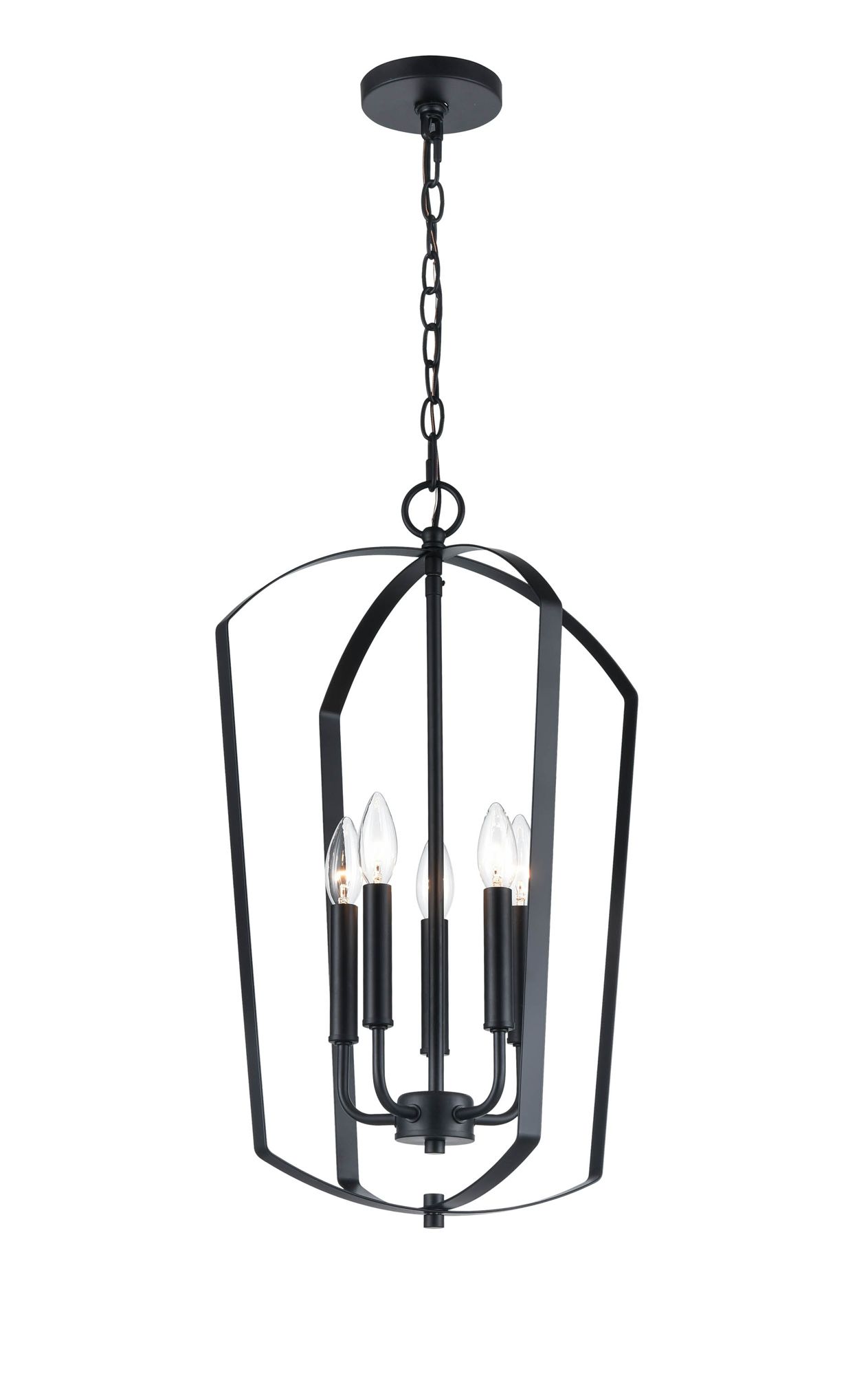 Image 4 Millennium Ivey Lake 5-Light 15.75" Matte Black Pendant with Glass Shade more views