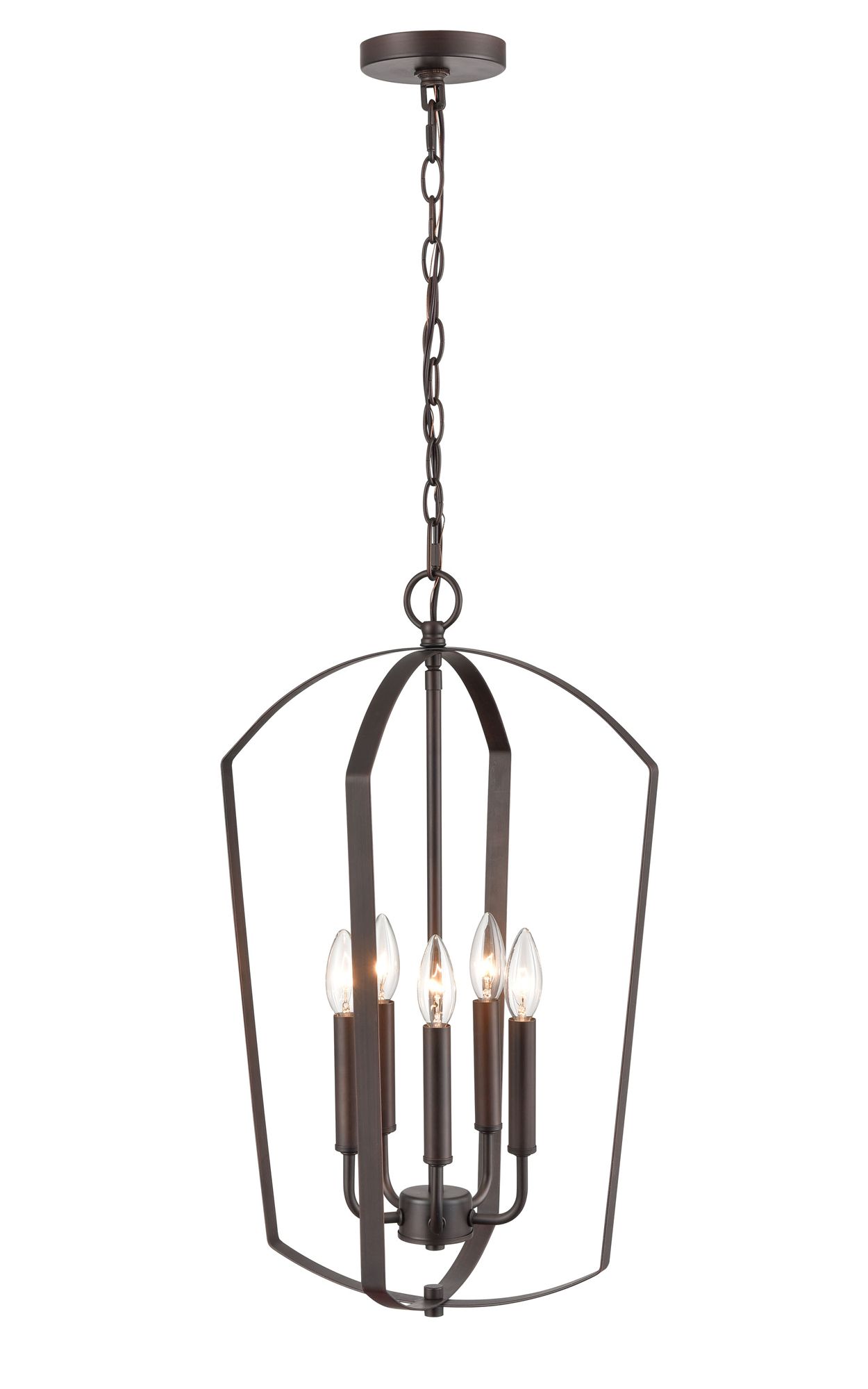 Image 2 Millennium Ivey Lake 5-Light 15.75" Rubbed Bronze Pendant with Glass Shade more views