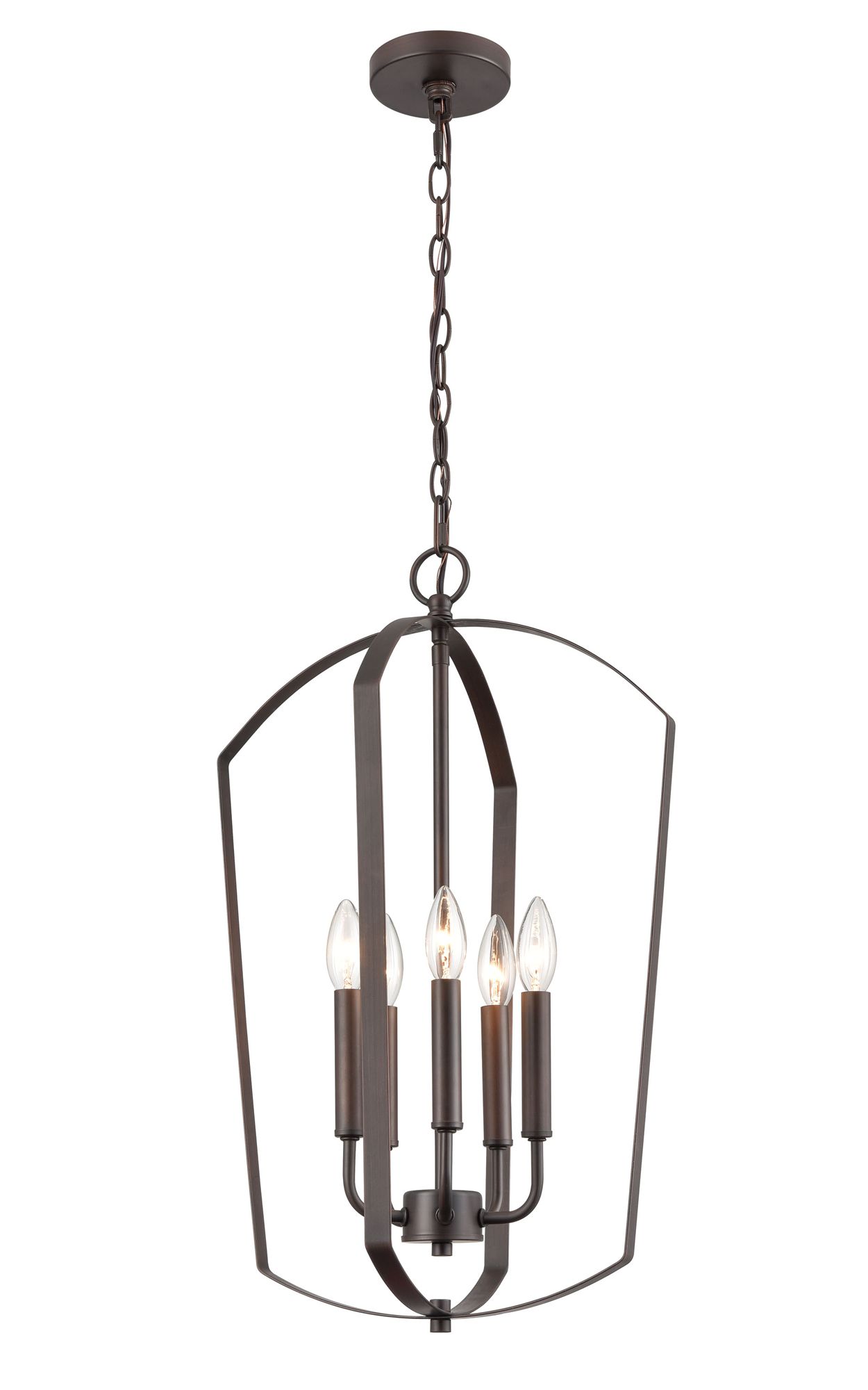 Image 3 Millennium Ivey Lake 5-Light 15.75" Rubbed Bronze Pendant with Glass Shade more views