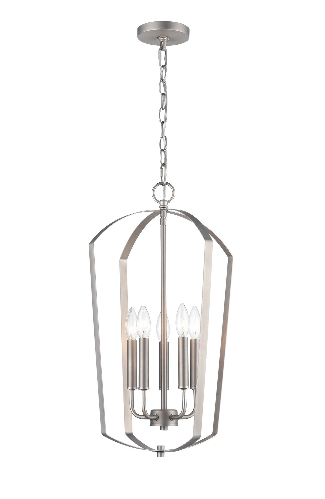 Image 3 Millennium Ivey Lake 5-Light 15.75" Satin Nickel Pendant with Glass Shade more views