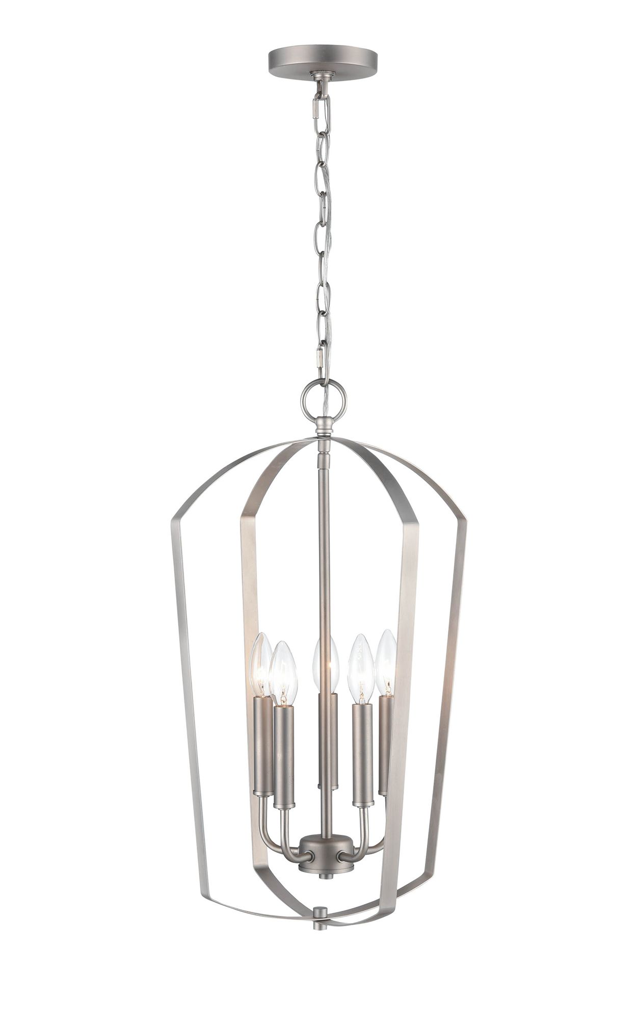 Image 5 Millennium Ivey Lake 5-Light 15.75" Satin Nickel Pendant with Glass Shade more views