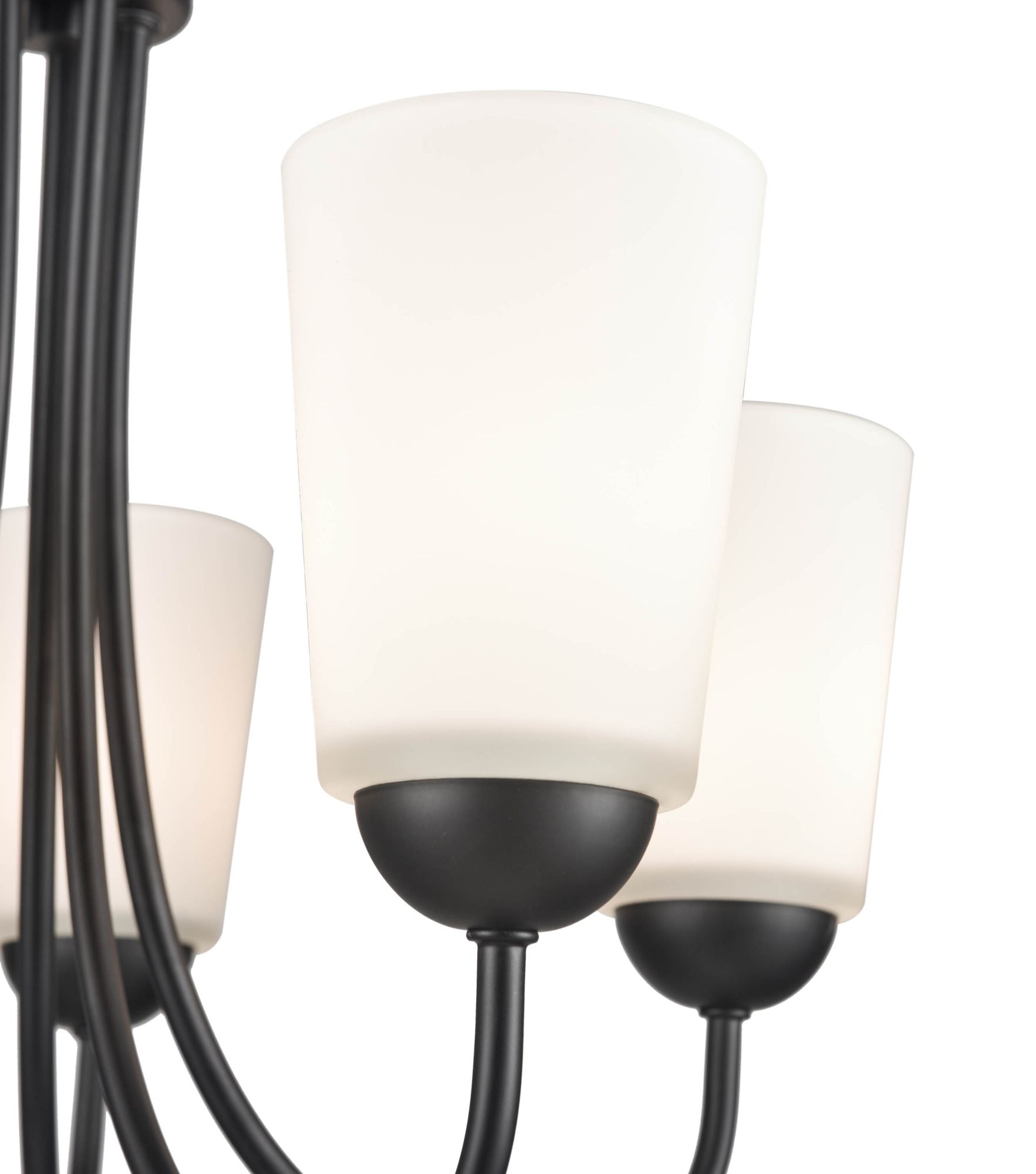 Image 4 Millennium Ivey Lake 5-Light 20" Matte Black Chandelier with Glass Shade more views
