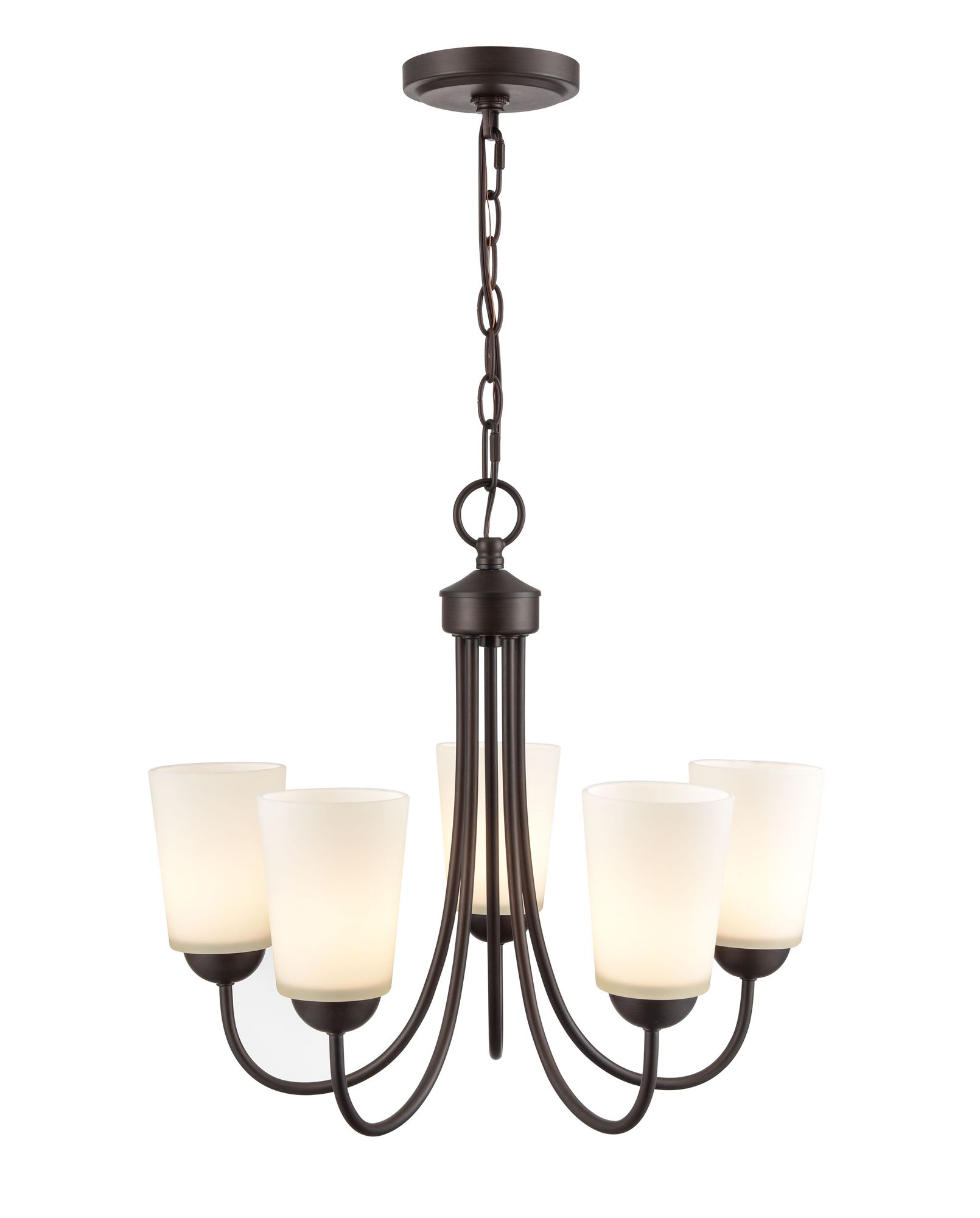 Image 2 Millennium Ivey Lake 5-Light 20" Rubbed Bronze Chandelier with Glass Shade more views
