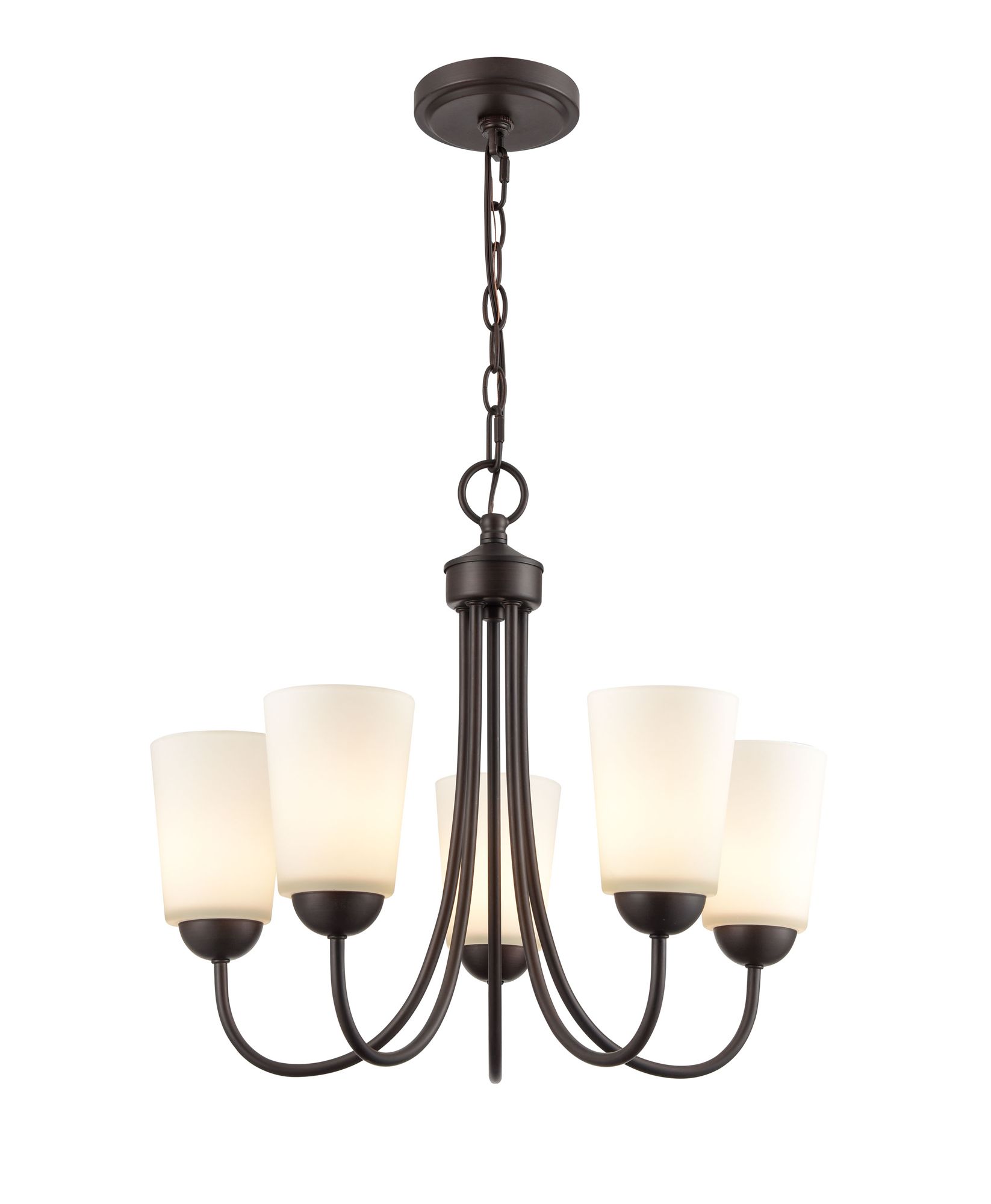 Image 3 Millennium Ivey Lake 5-Light 20" Rubbed Bronze Chandelier with Glass Shade more views