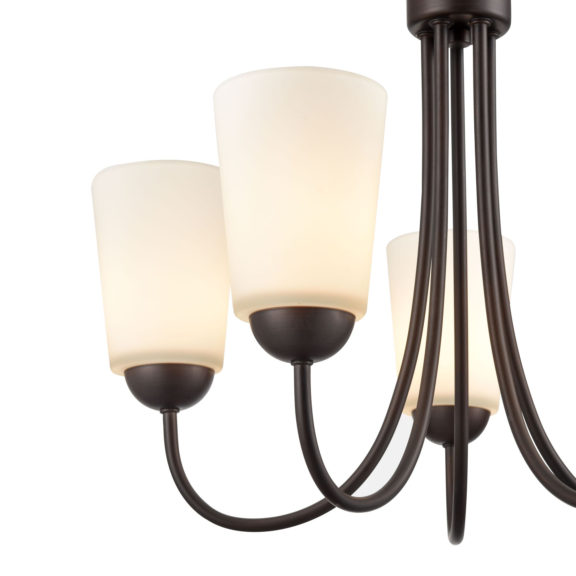 Image 4 Millennium Ivey Lake 5-Light 20" Rubbed Bronze Chandelier with Glass Shade more views