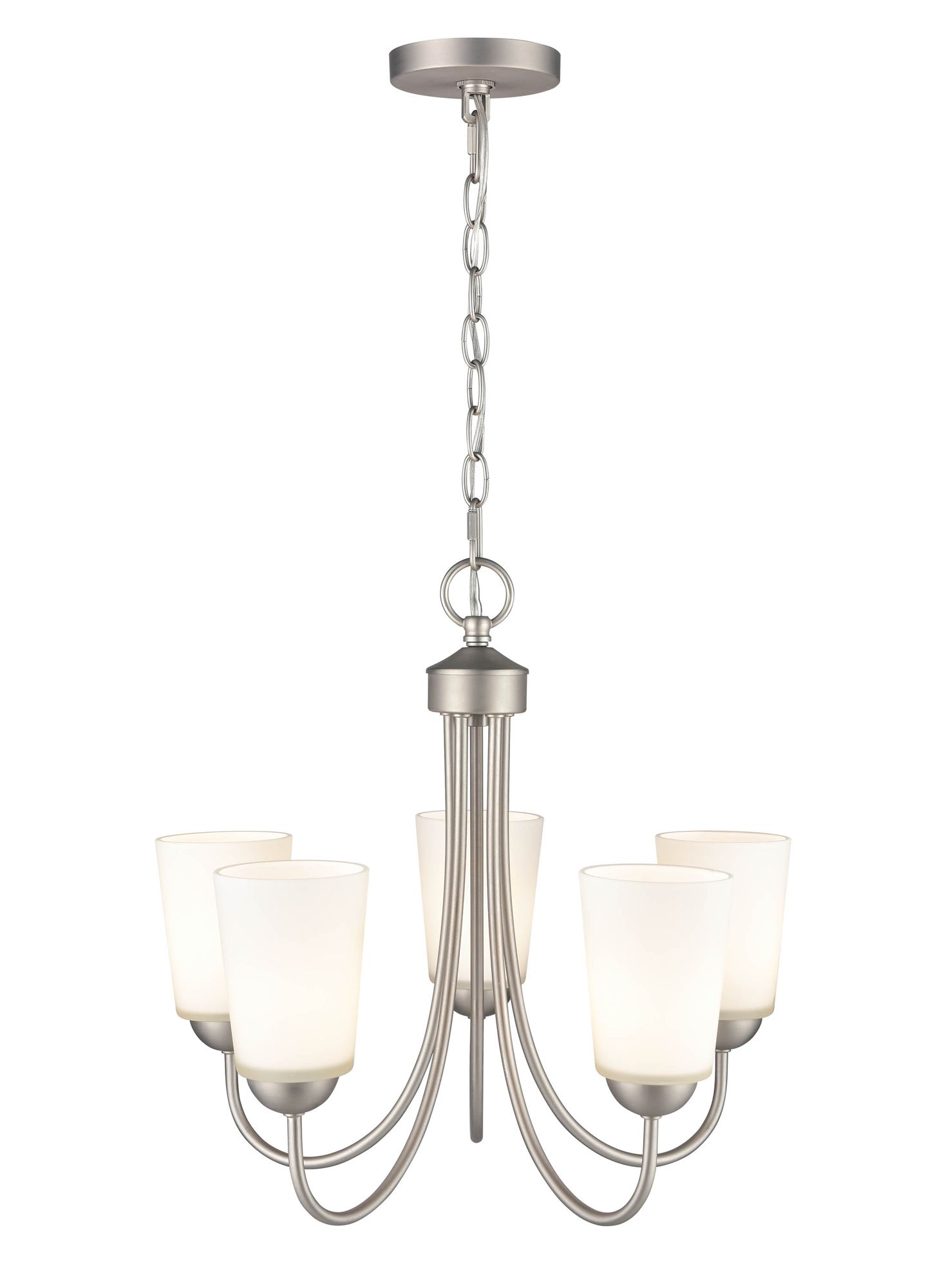 Image 3 Millennium Ivey Lake 5-Light 20" Satin Nickel Chandelier with Glass Shade more views