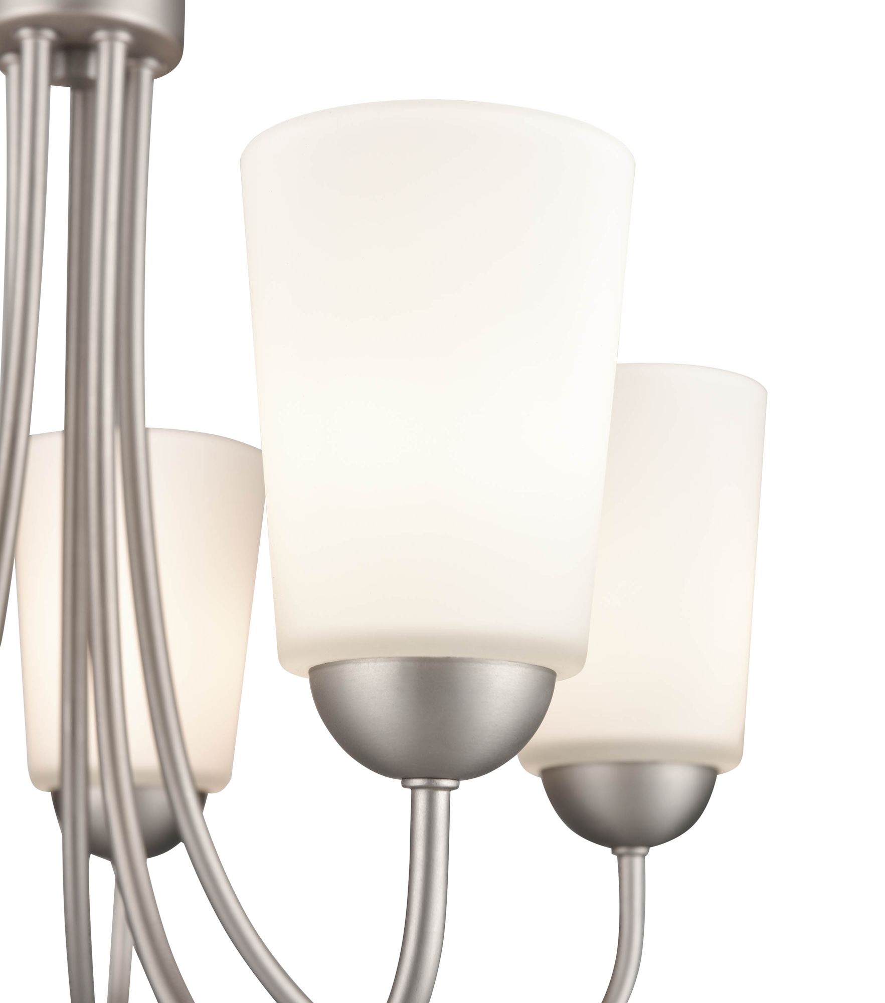 Image 4 Millennium Ivey Lake 5-Light 20" Satin Nickel Chandelier with Glass Shade more views