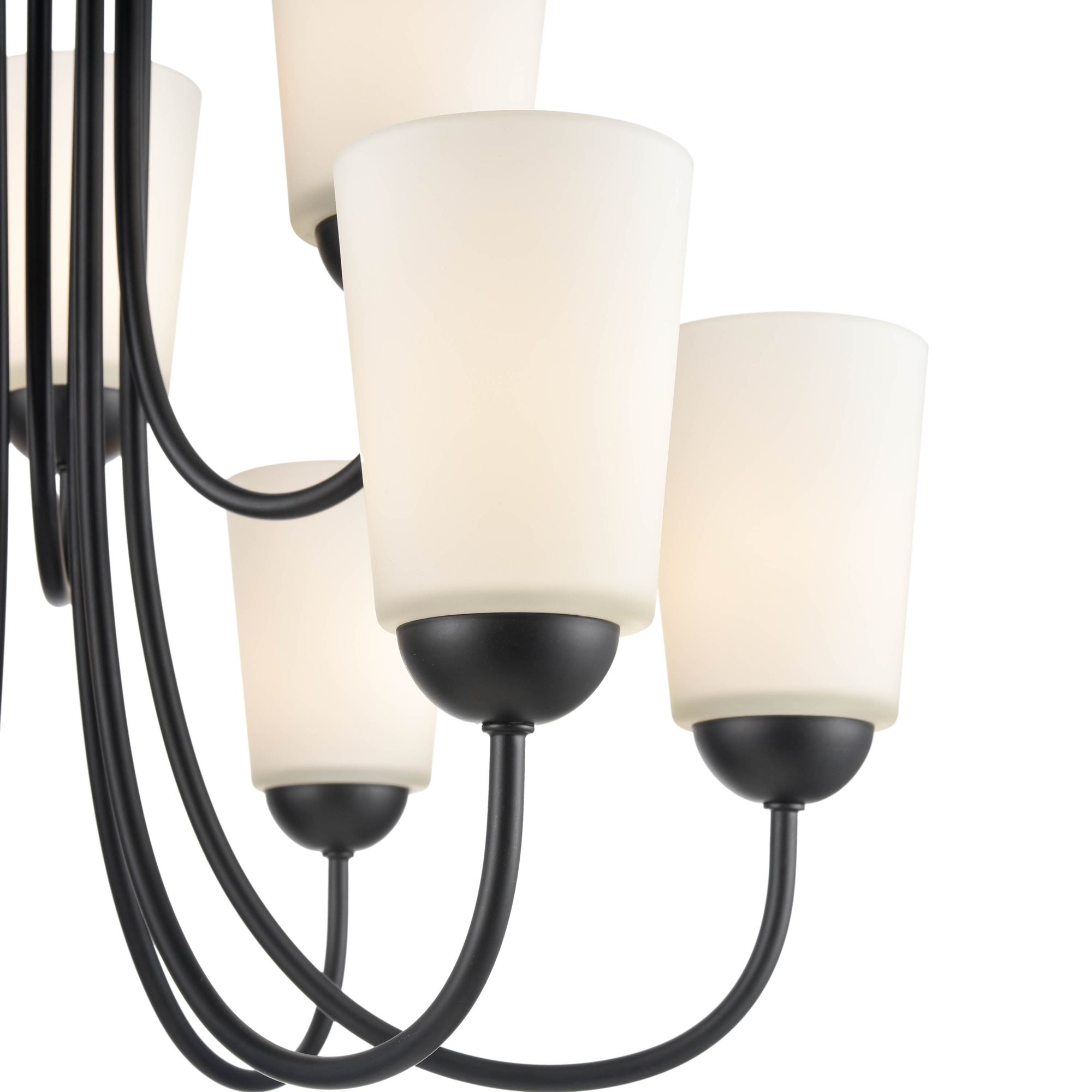 Image 5 Millennium Ivey Lake 9-Light 25.25" Matte Black Chandelier with Glass Shade more views