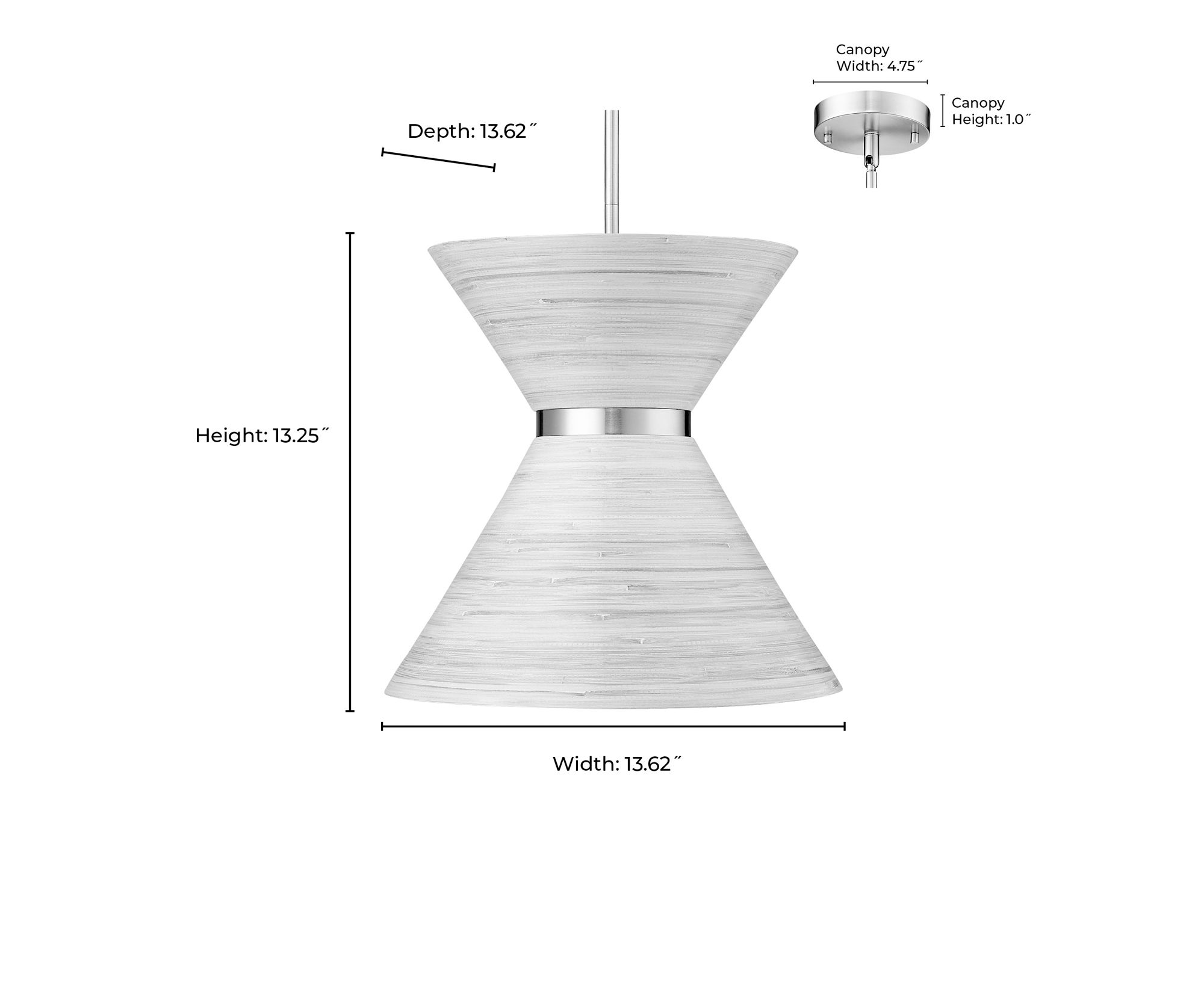 Millennium Jaycen 1-Light 13.62" Brushed Nickel Pendant with Shade