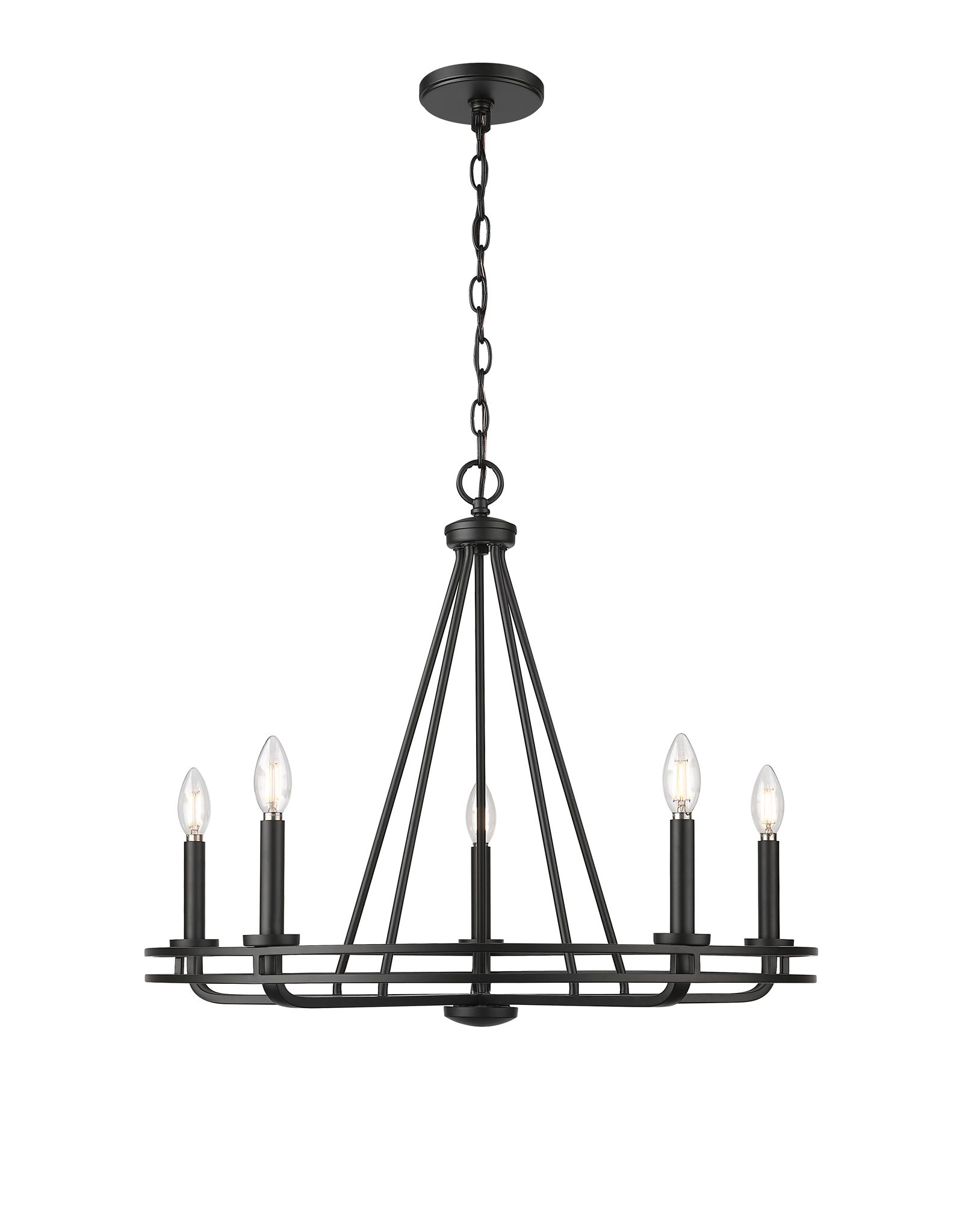 Thumbnail2 of Millennium Jody 5-Light 26.5" Matte Black Chandelier more views