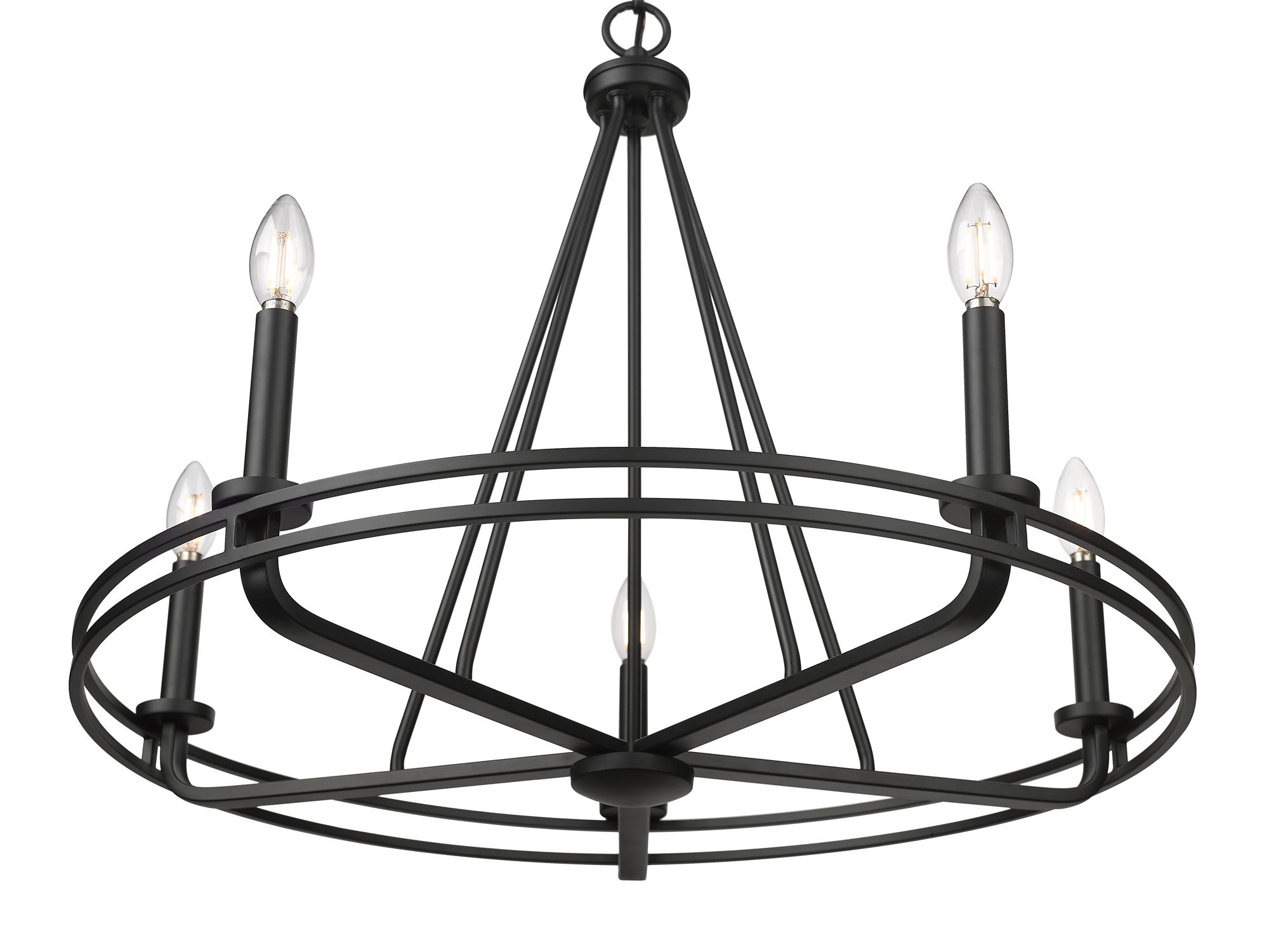 Thumbnail3 of Millennium Jody 5-Light 26.5" Matte Black Chandelier more views