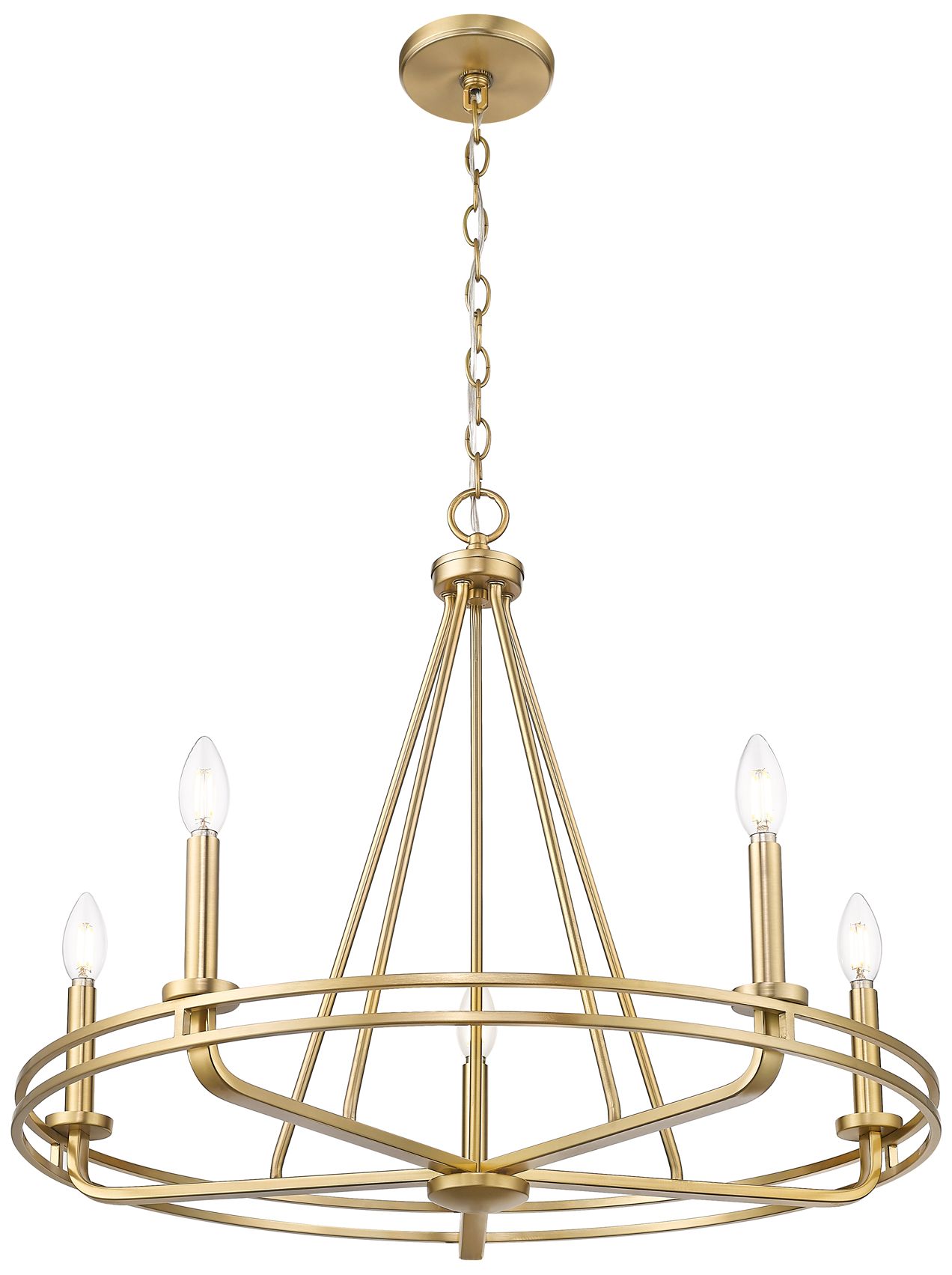 Millennium Jody 5-Light 26.5" Vintage Brass Chandelier