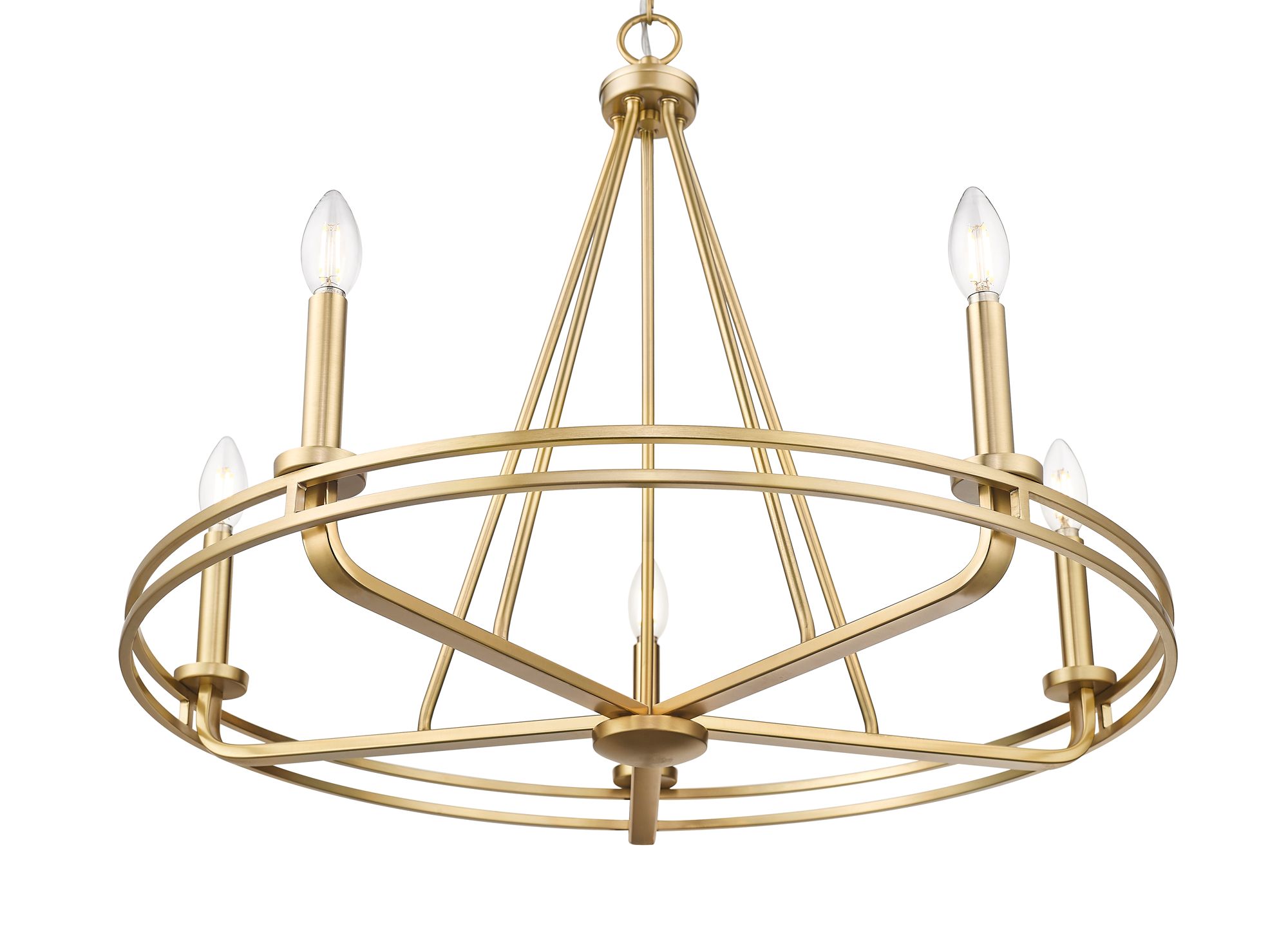 Image 3 Millennium Jody 5-Light 26.5" Vintage Brass Chandelier more views