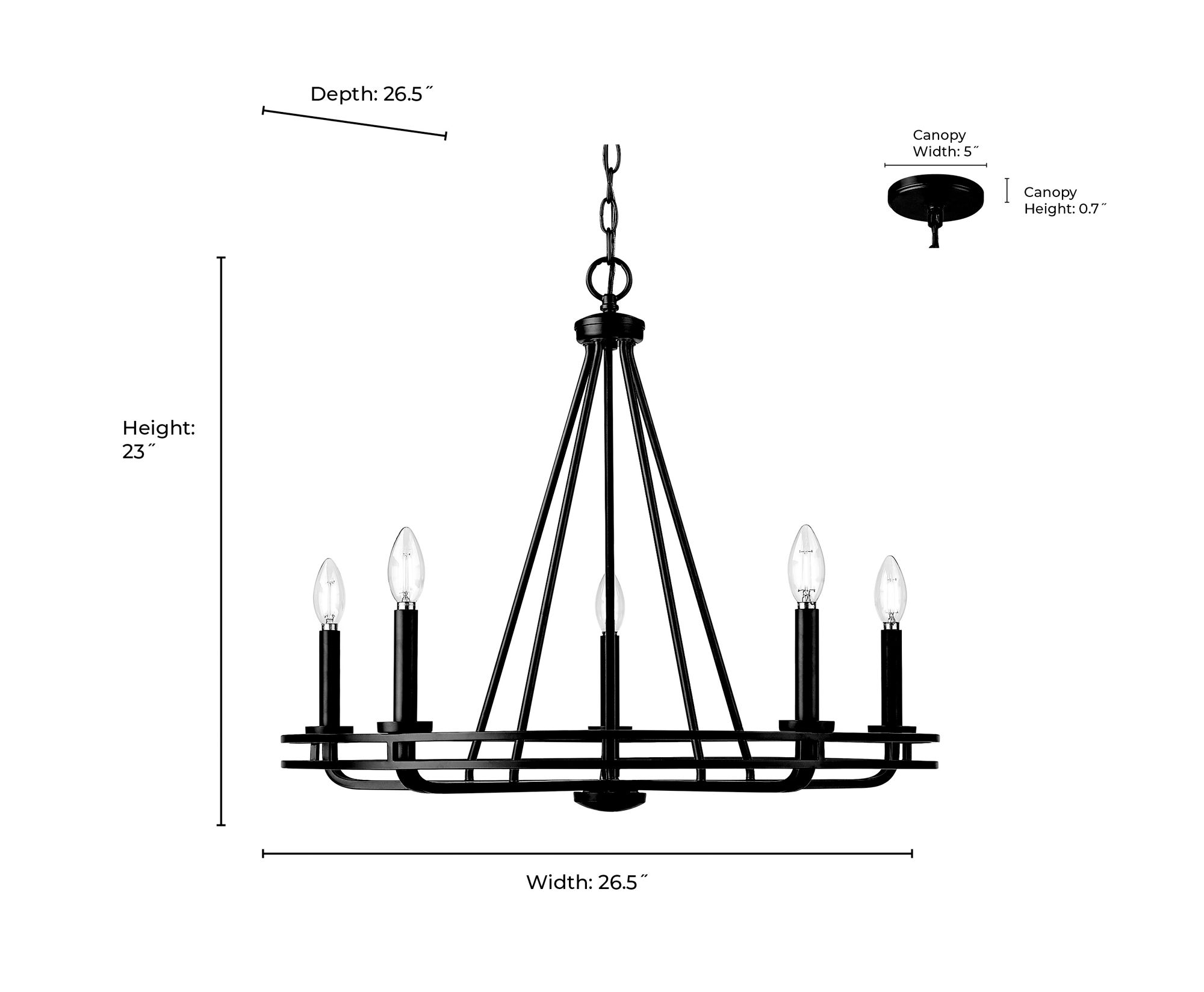 Image 7 Millennium Jody 5-Light 26.5" Vintage Brass Chandelier more views