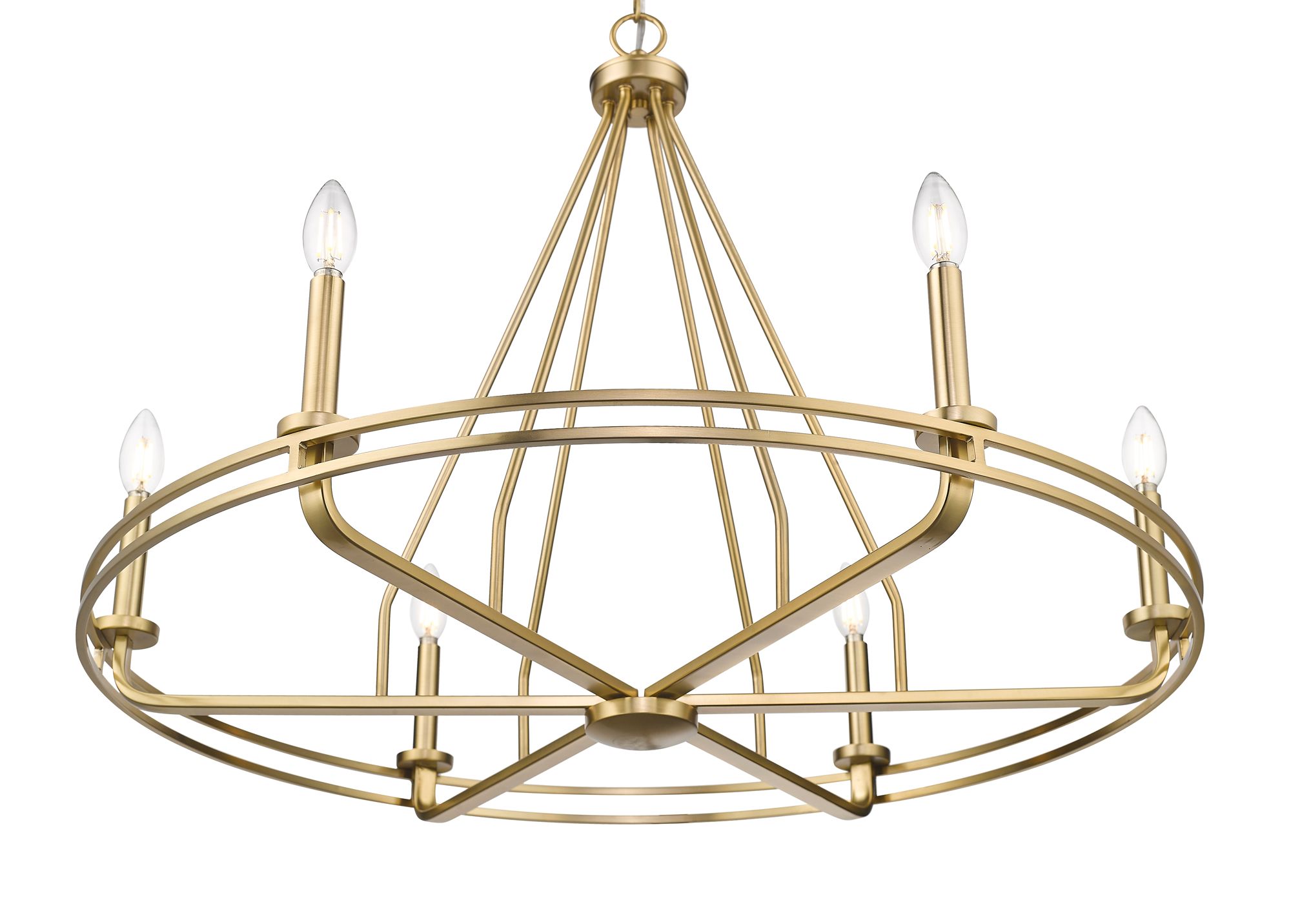 Image 3 Millennium Jody 6-Light 32.5" Vintage Brass Chandelier more views