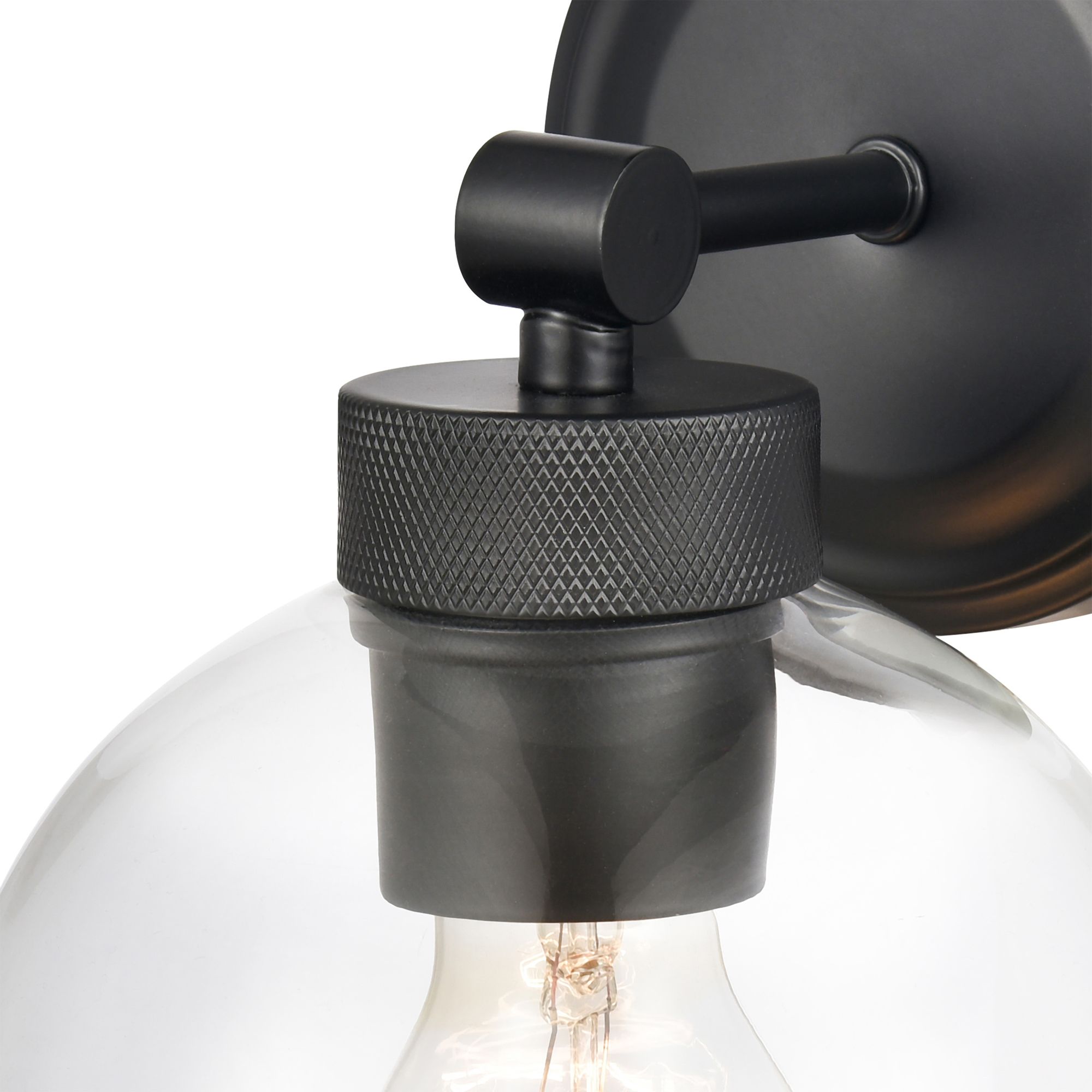 Image 4 Millennium Jonatan 1-Light 6" Matte Black Wall Sconce with Glass Shade more views