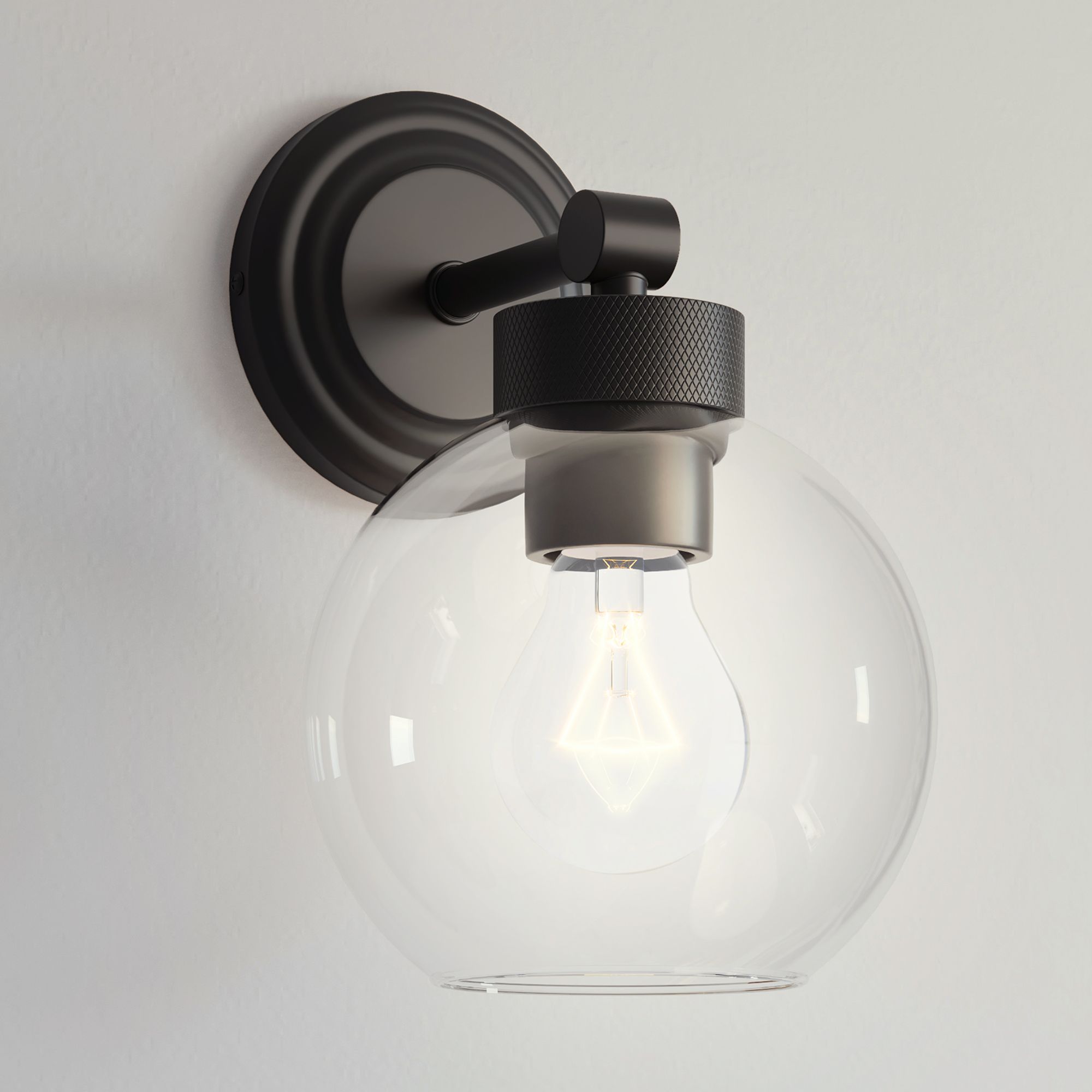 Image 5 Millennium Jonatan 1-Light 6" Matte Black Wall Sconce with Glass Shade more views