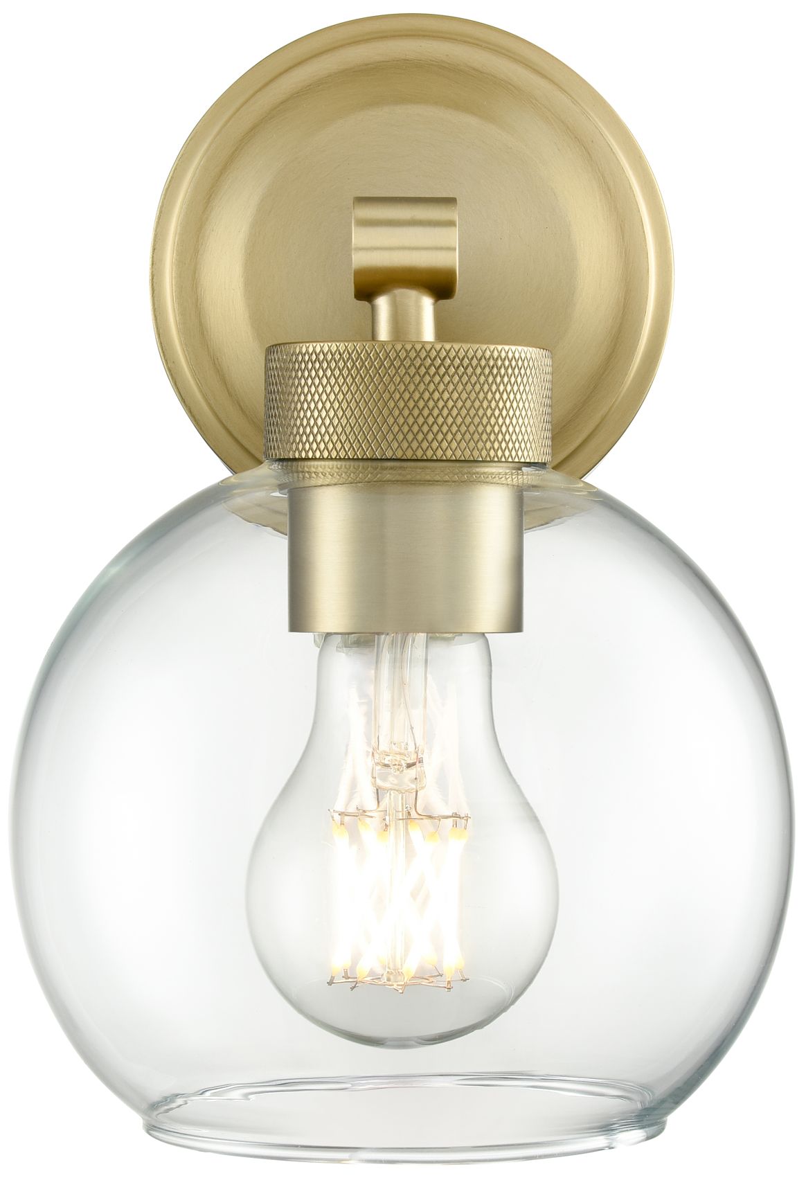 Millennium Jonatan 1-Light 6" Vintage Brass Wall Sconce with Glass Shade